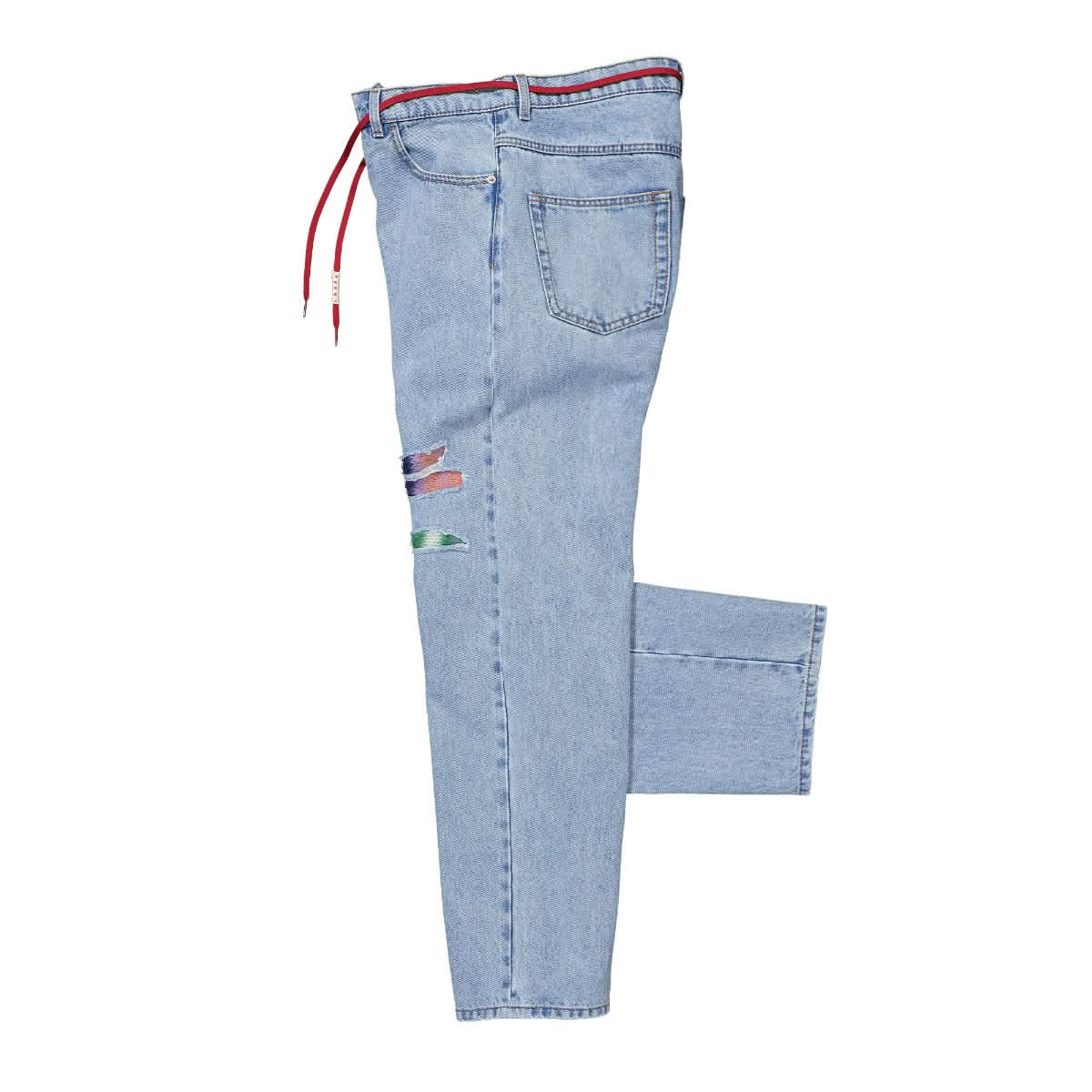 Bleached Coated Denim Trousers - Image 3