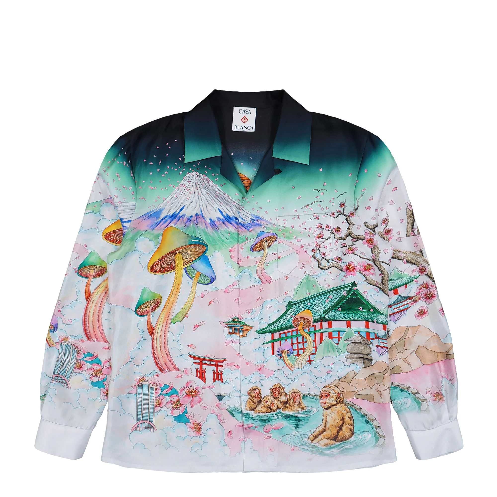 Cuban Collar Long Sleeve Shirt