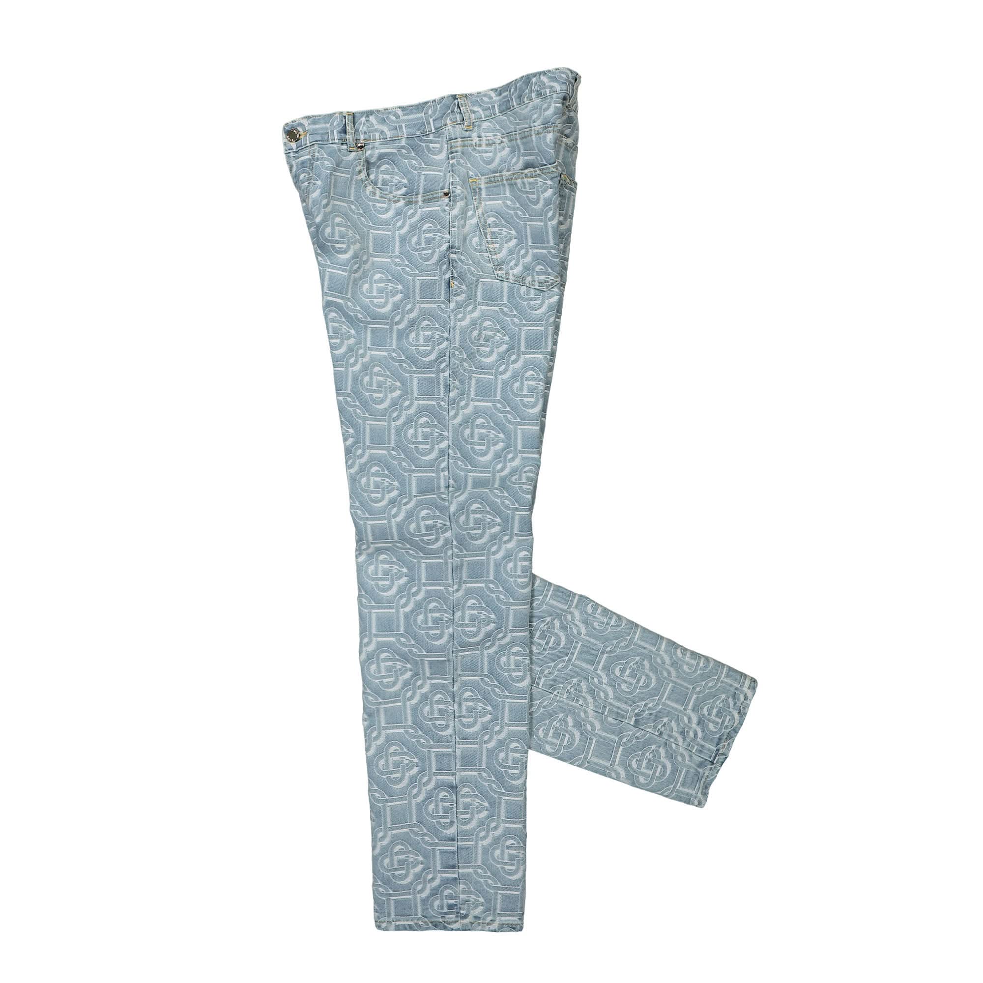Denim Bleached Monogram Trousers - Image 3