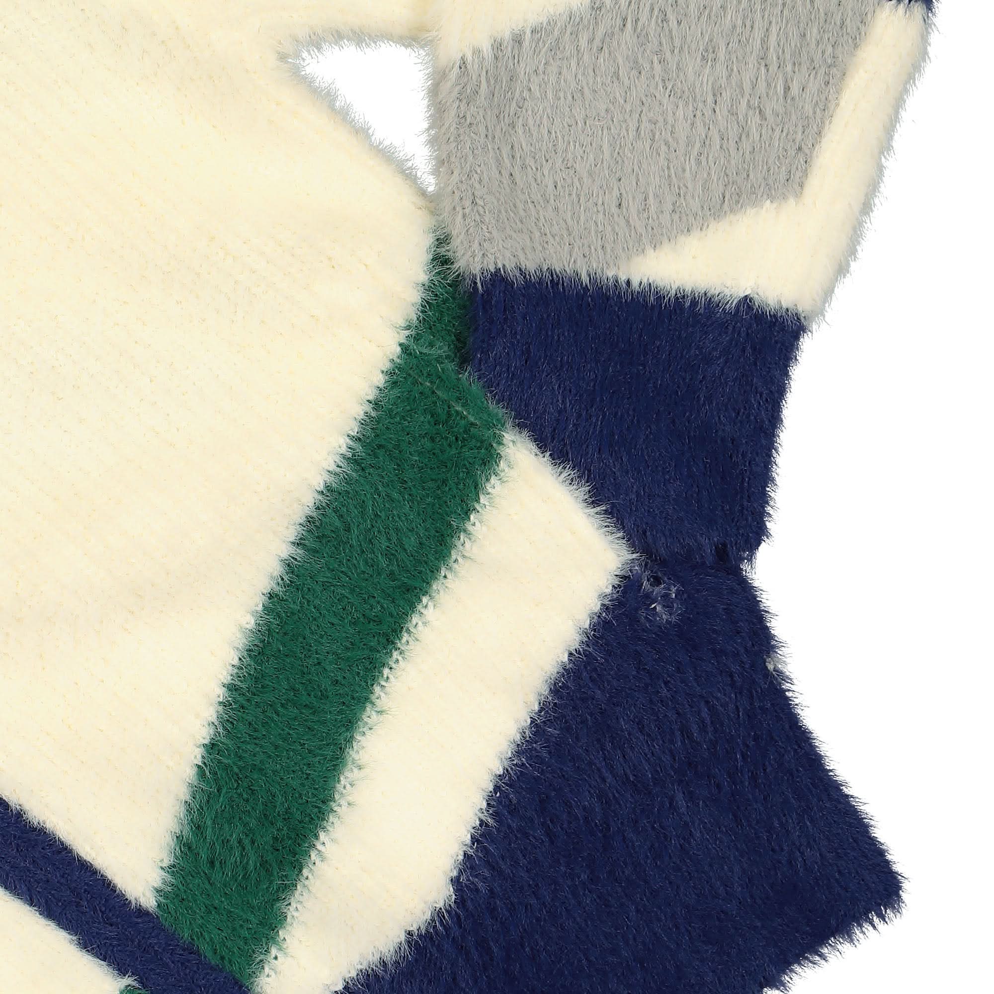 Furry Striped Zip Up Jumper - Image 5