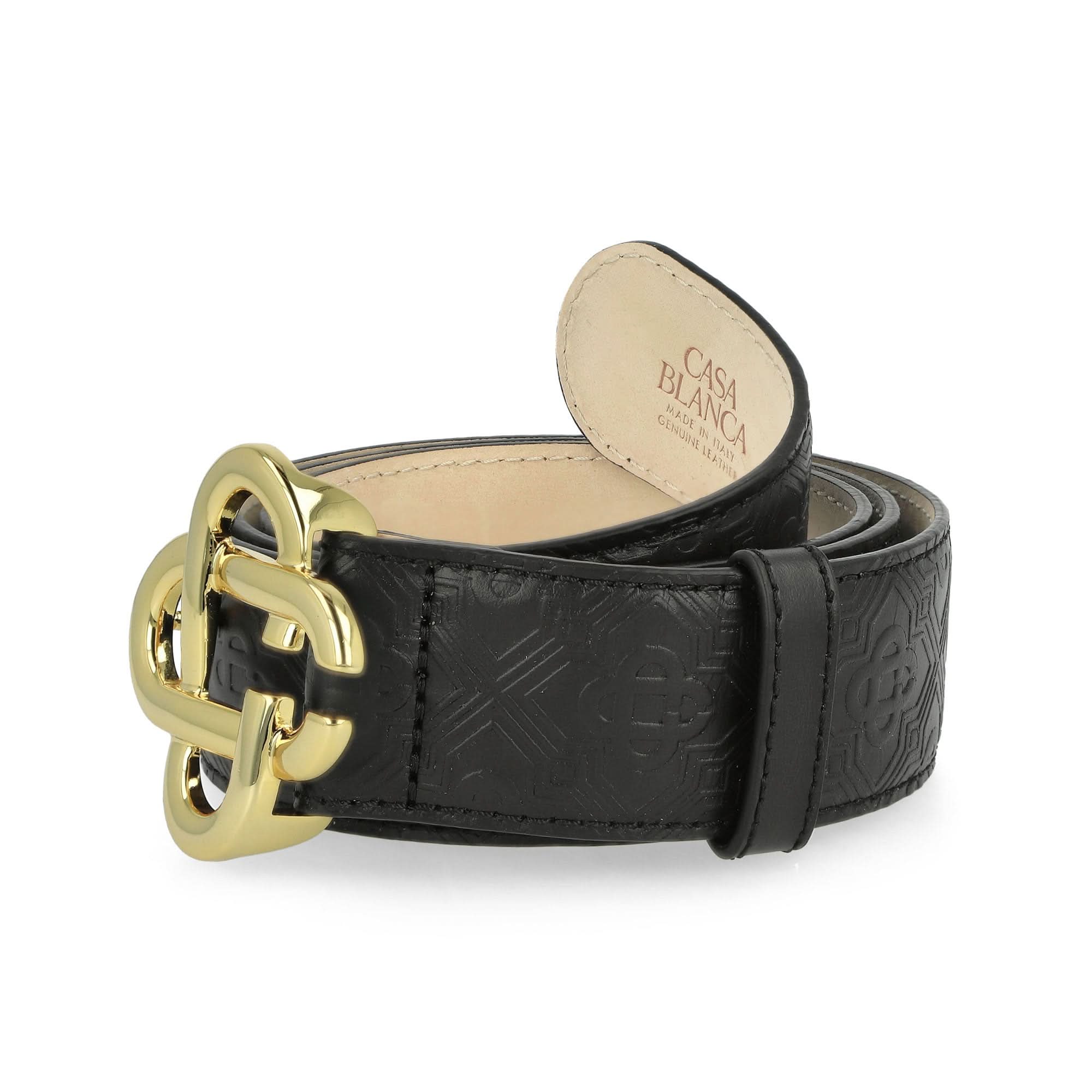Mens CC Logo Buckle Embossed Belt - Image 4