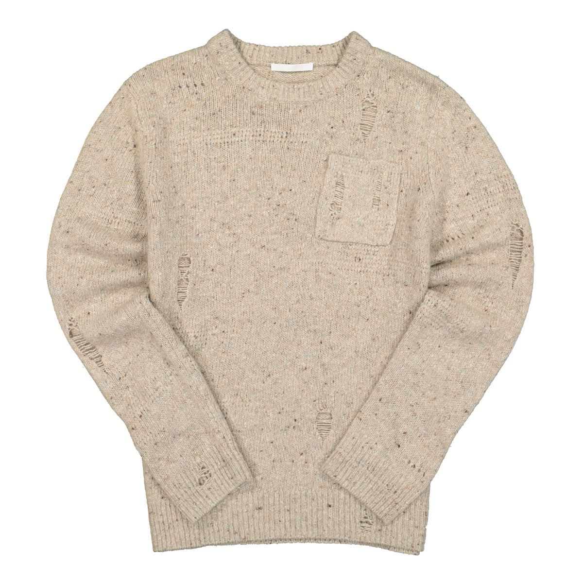 Distressed Knit Crew