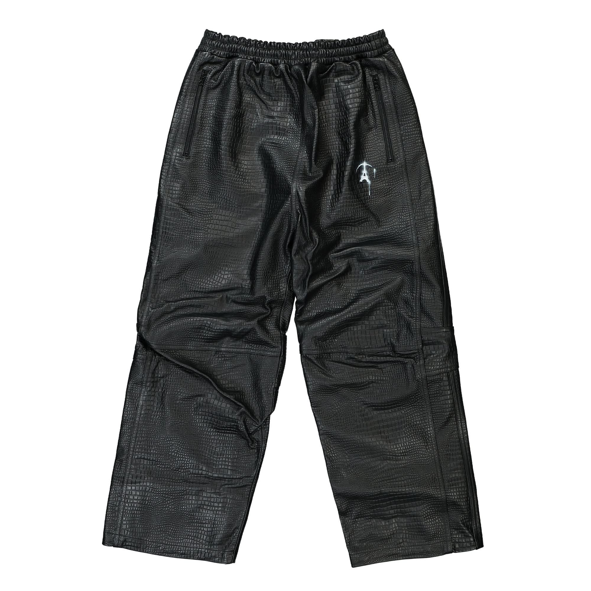 Embossed Leather Track Pants