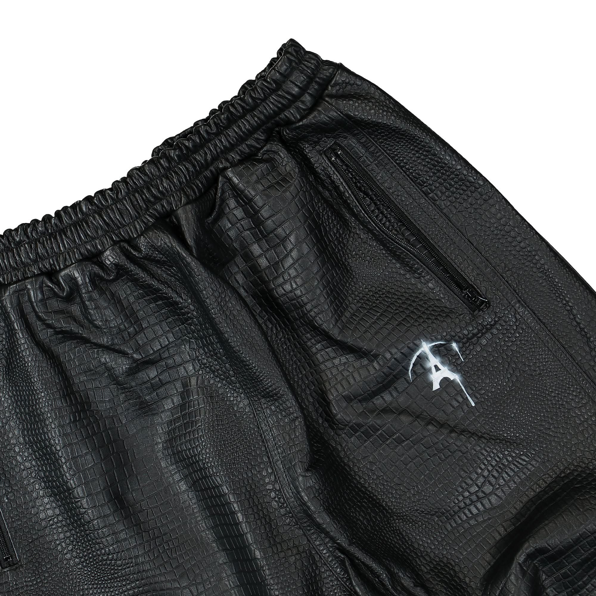 Embossed Leather Track Pants - Image 4