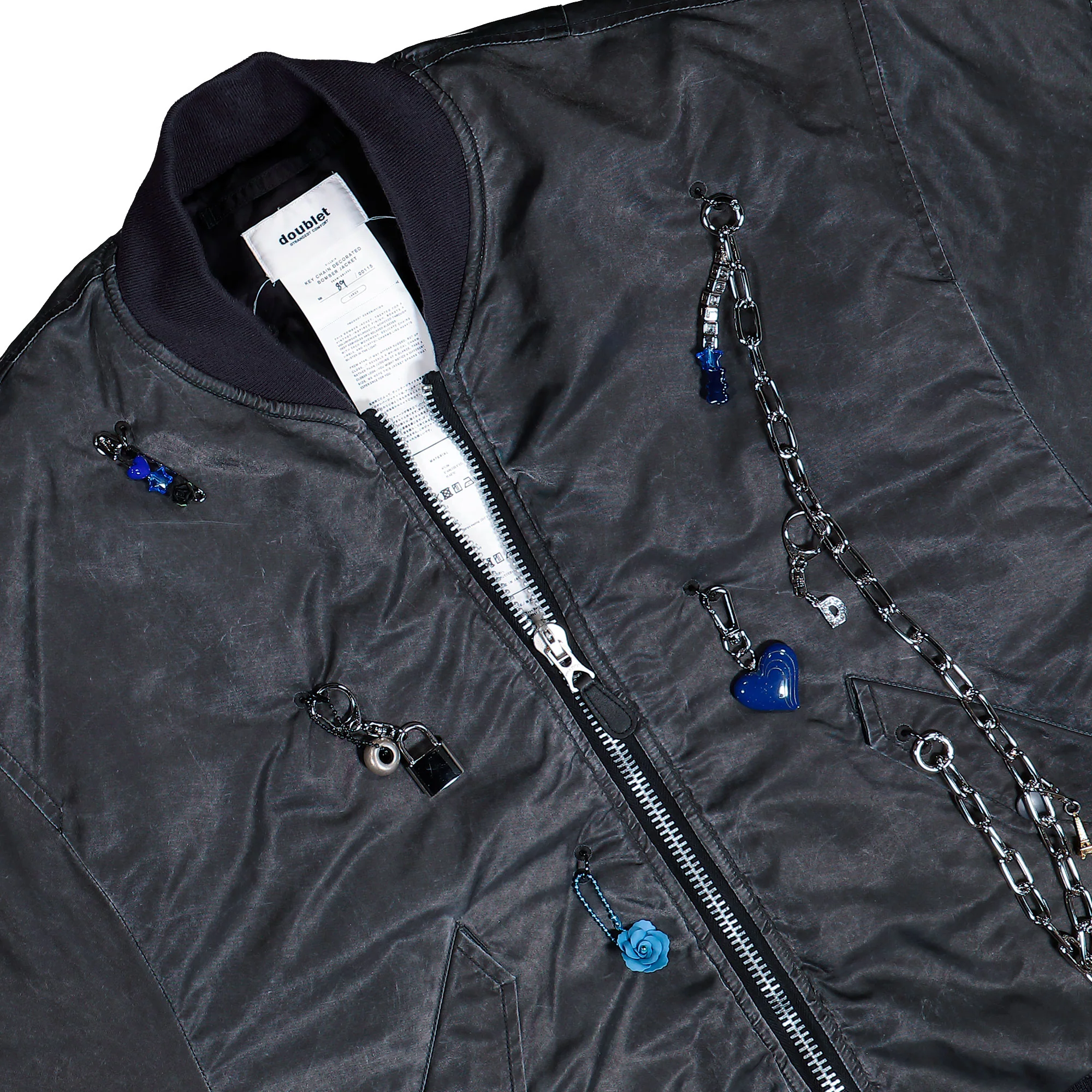 Key Chain Decorated Bomber Jacket - Image 3