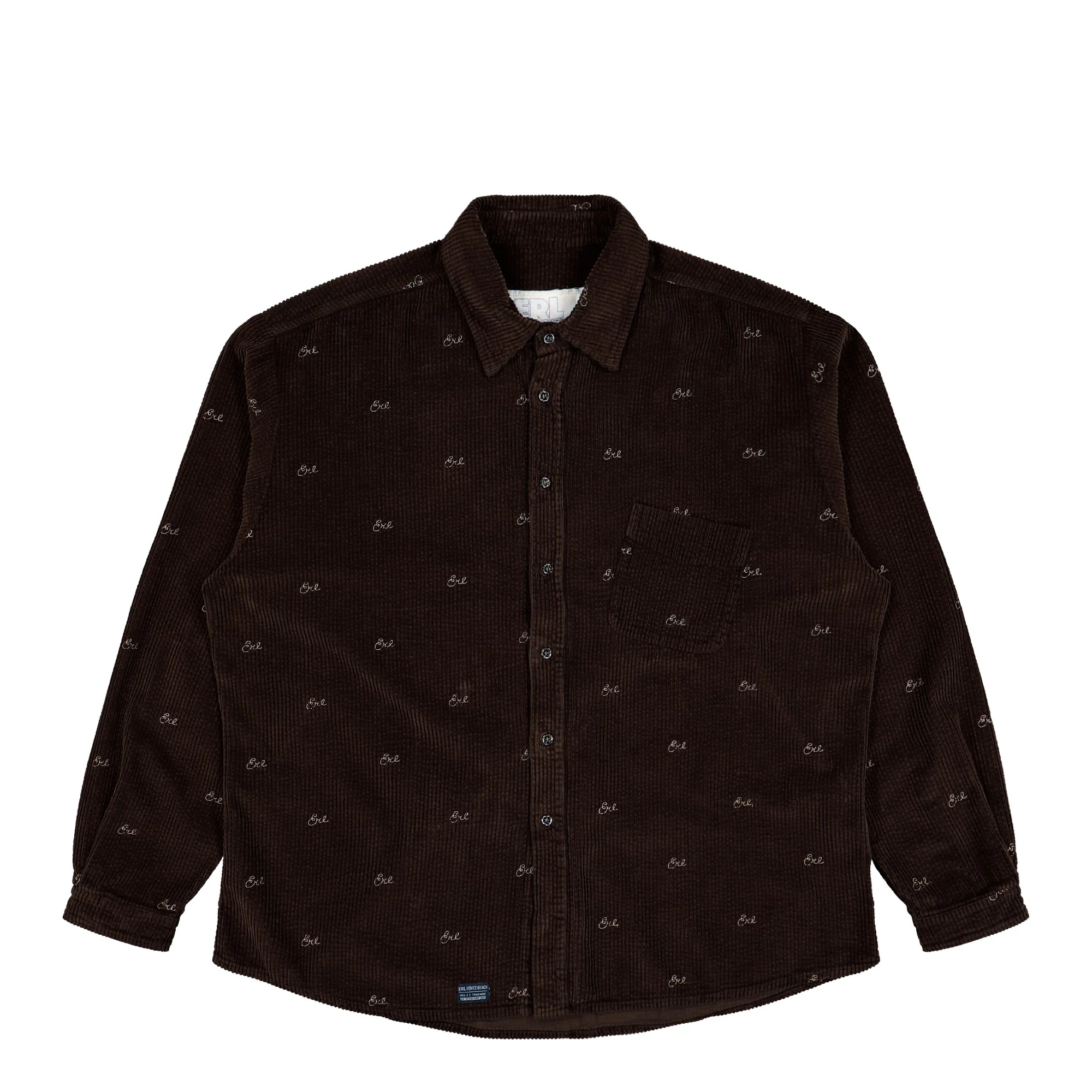 Embroidered Woven Corduroy Overshirt