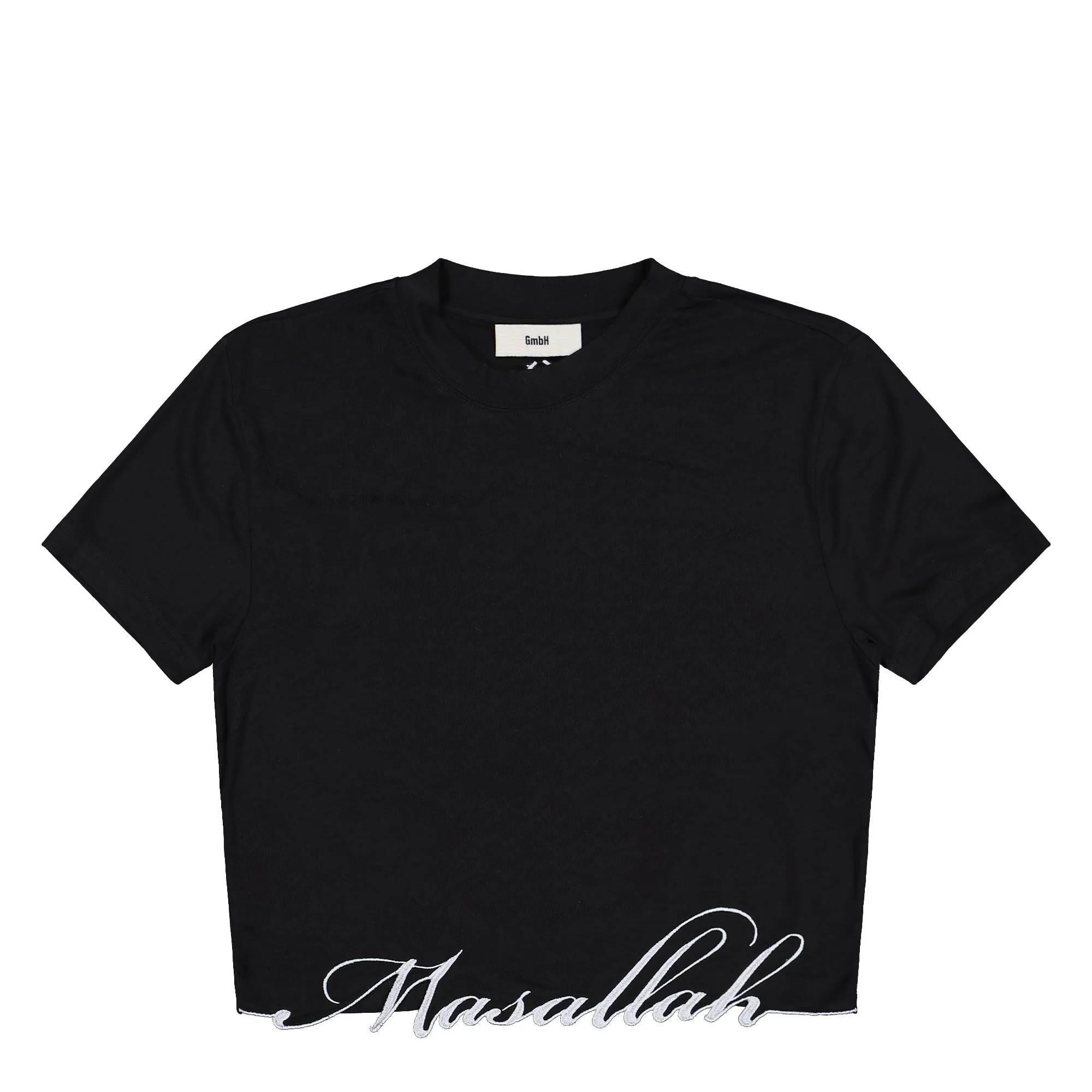 Cropped T-Shirt W Embroidered Hem