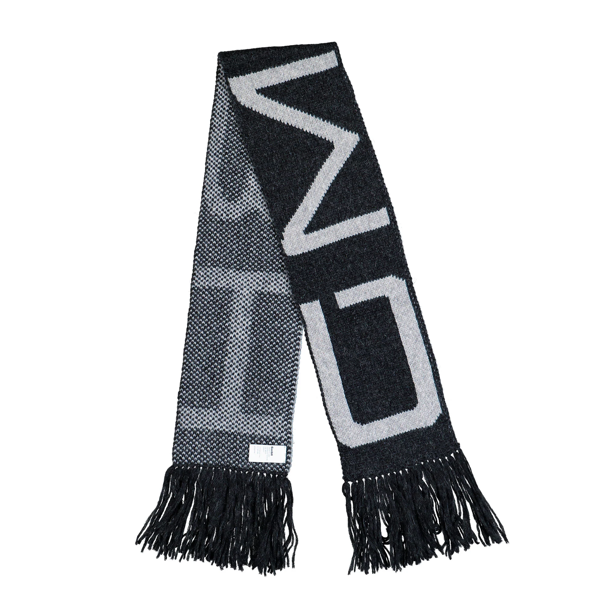 Knitted Colour Blocked Scarf With Fringes - Image 3