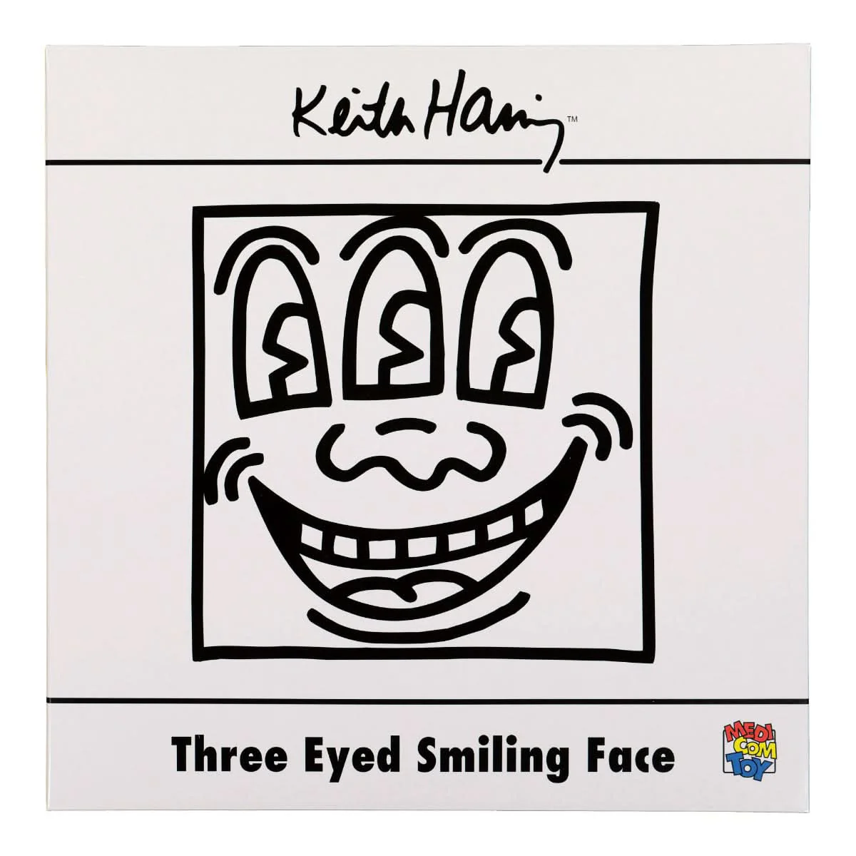 Keith Haring Three Eyed Smiling Face Statue - Image 2