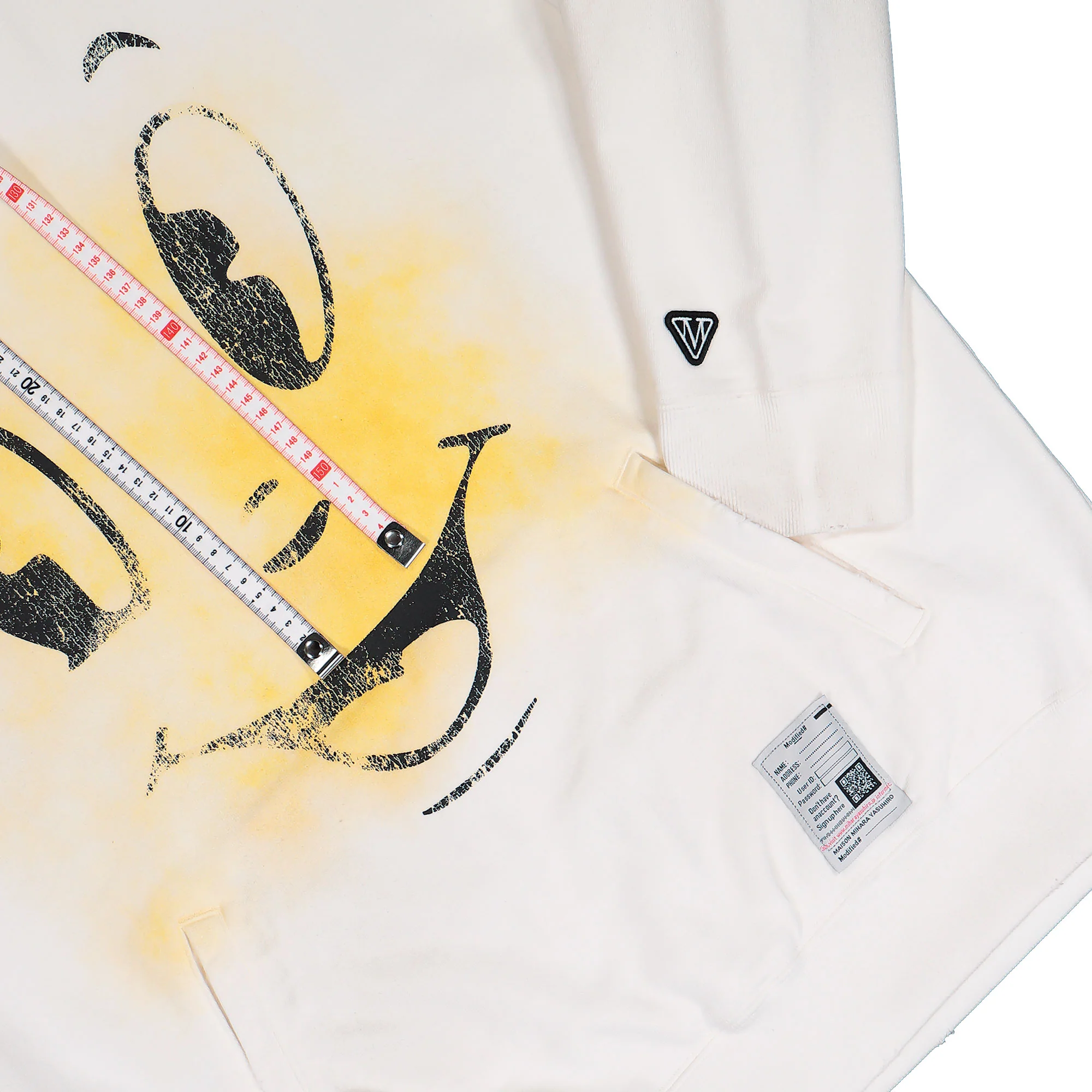 Happy Face Printed Distressed Hoodie - Image 4