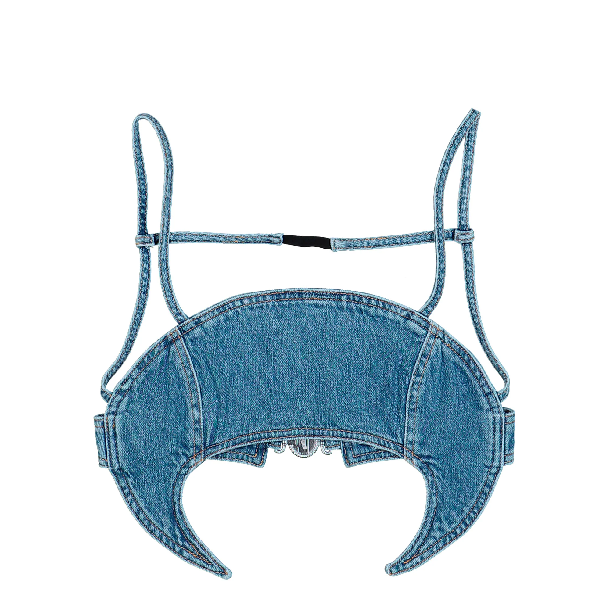 Light Blue Denim Moon Bra Top