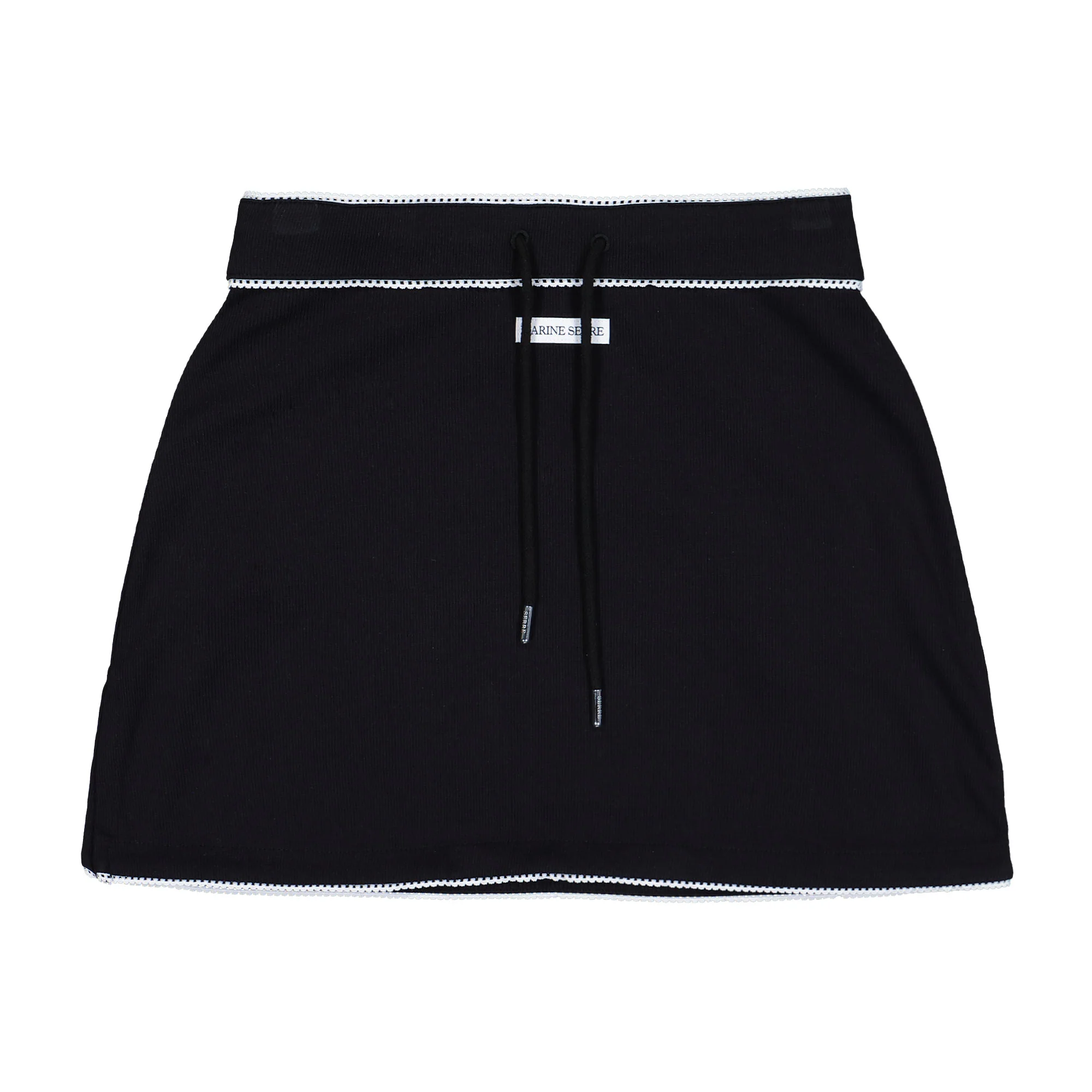 Light Ribbed Jersey Drawstring-Waist Mini Skirt