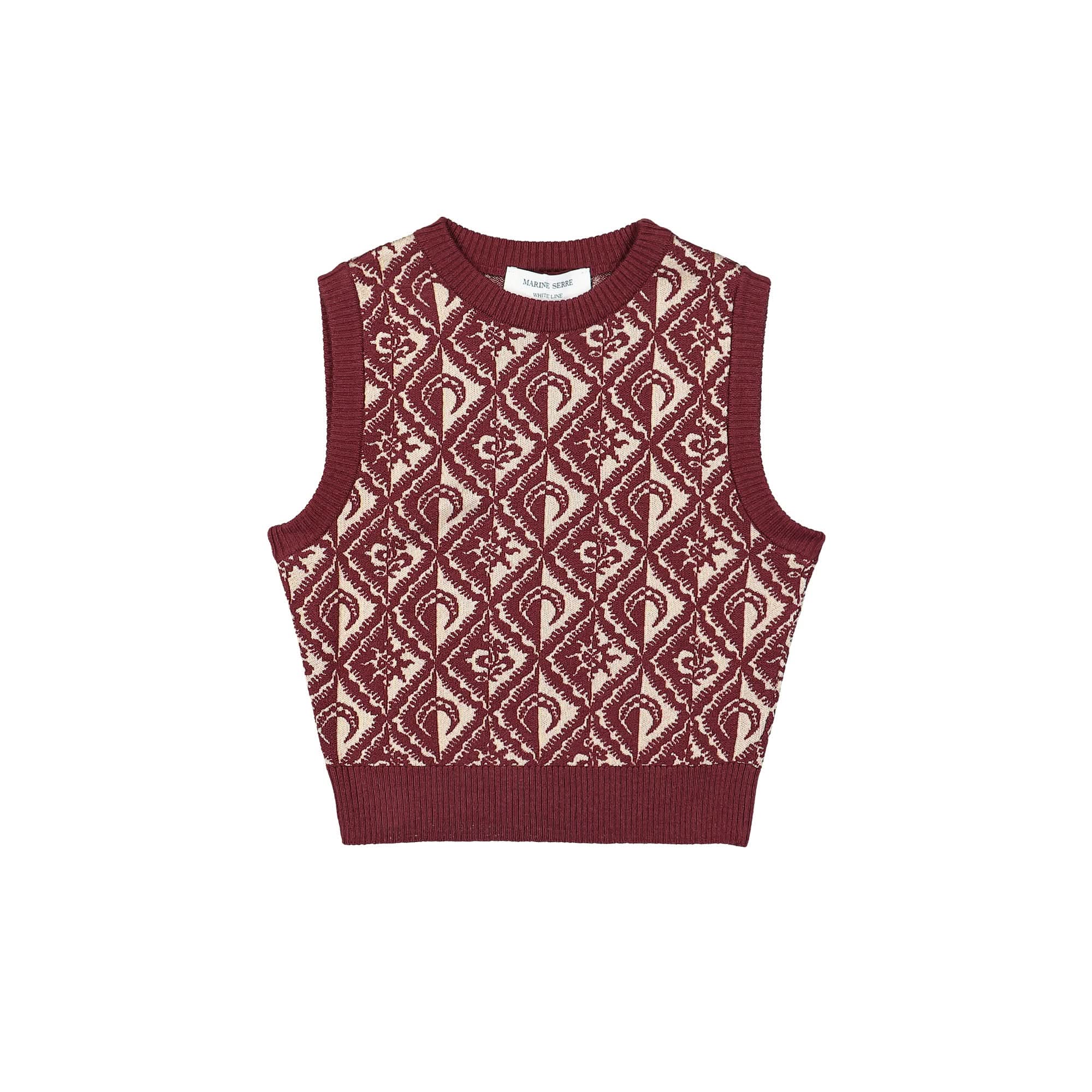 Moon Diamant Knit Jacquard Sleeveless Pullover