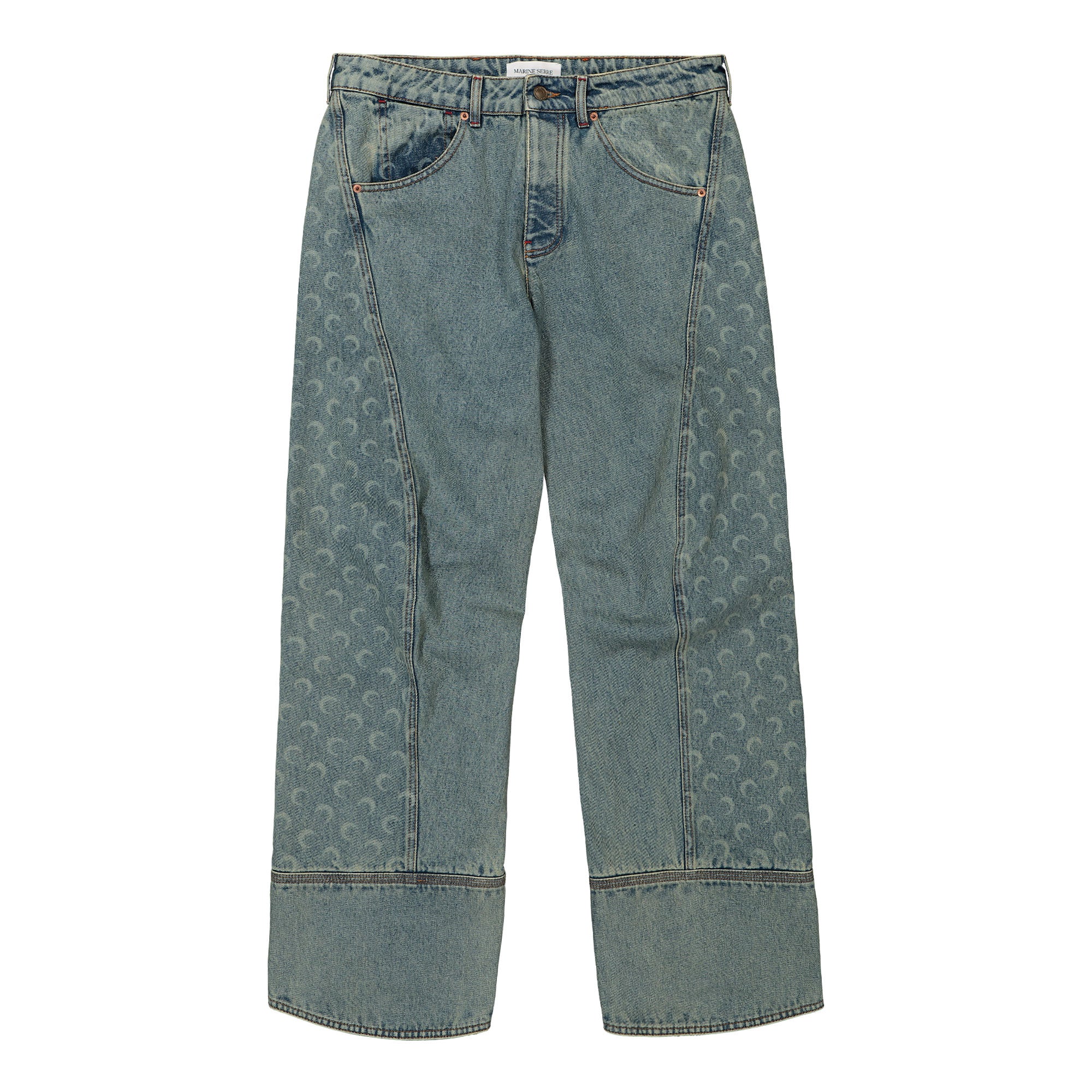 Moon Laser Denim Curved Jeans
