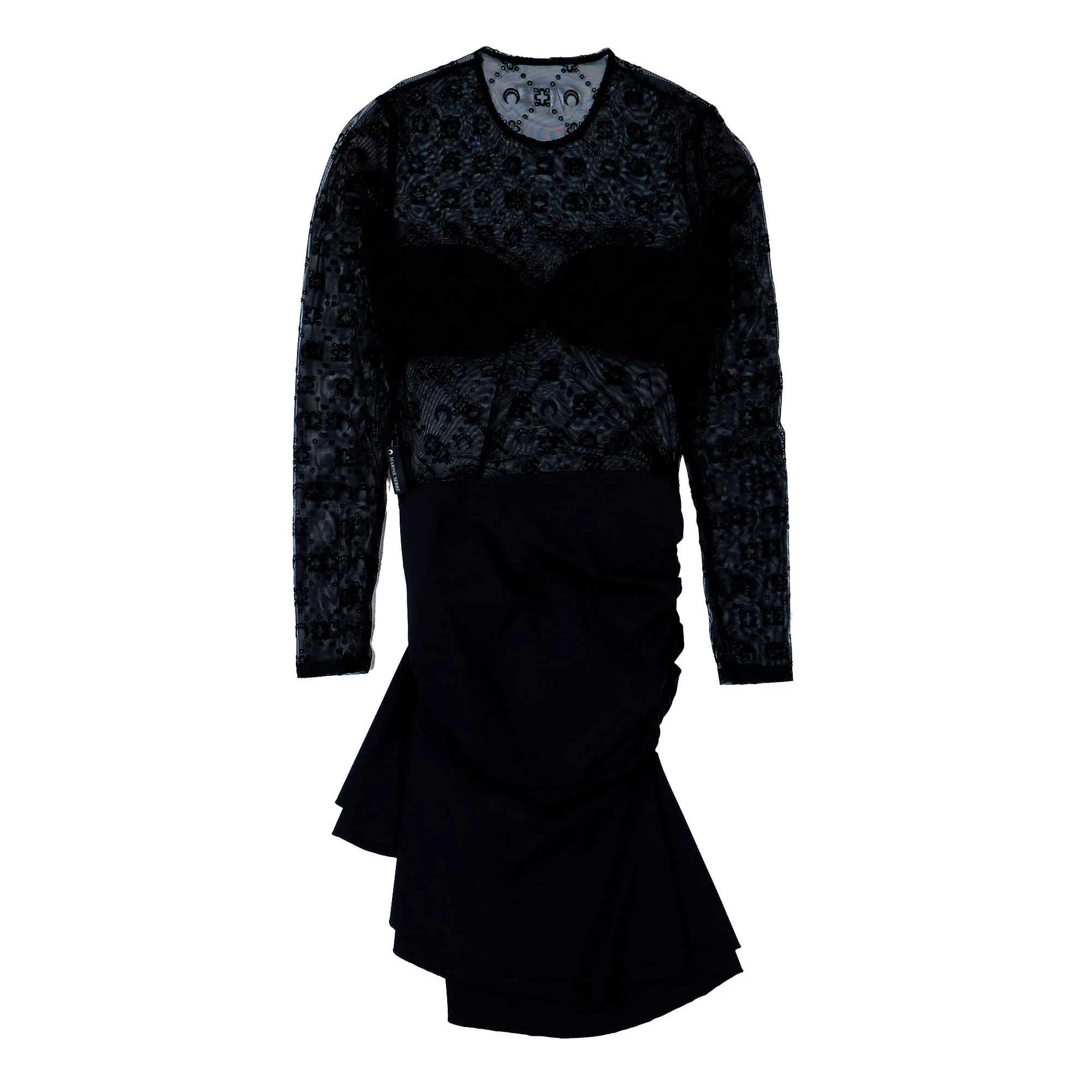 Moonogram Mesh Flock Ruffles Mini Dress - Image 2