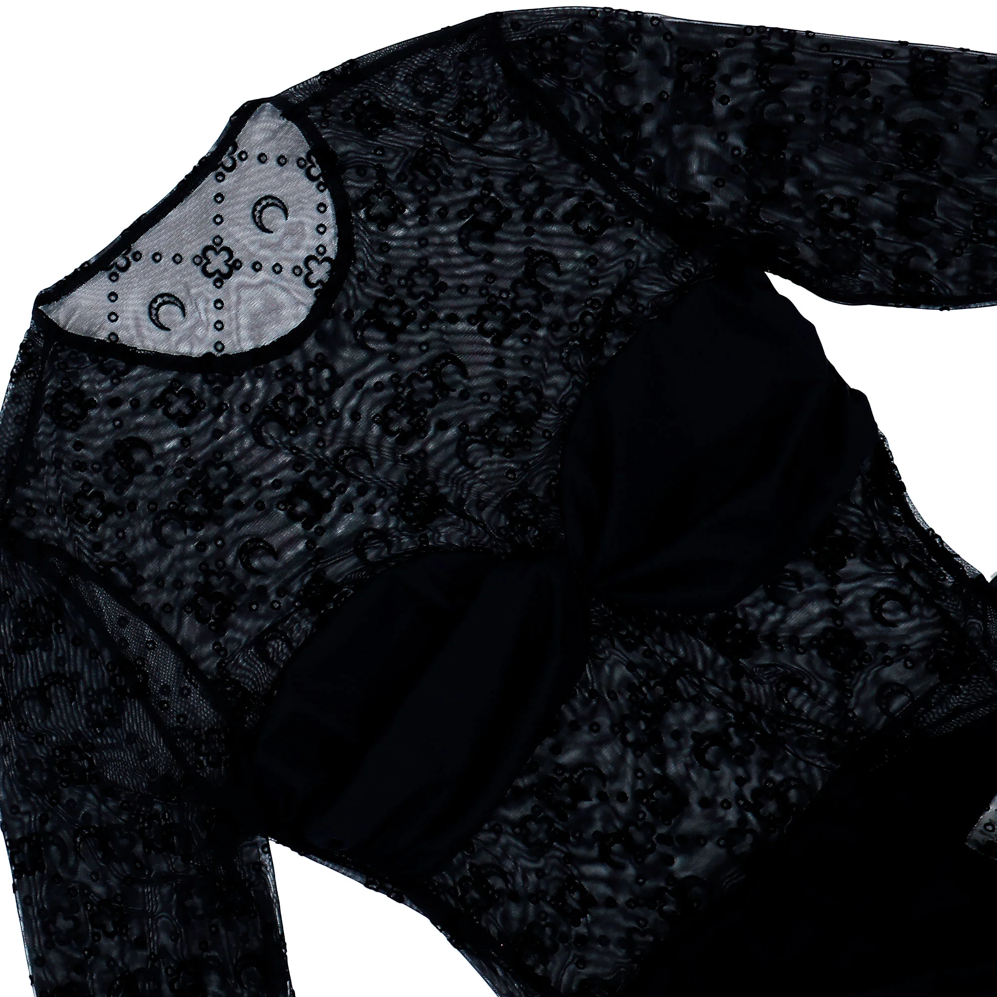 Moonogram Mesh Flock Ruffles Mini Dress - Image 3