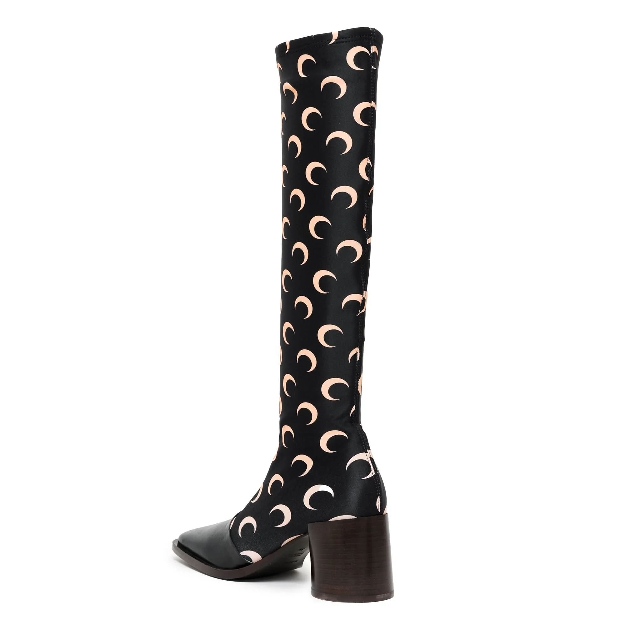 Regenerated All Over Moon Jersey Knee-High Boots - Image 3