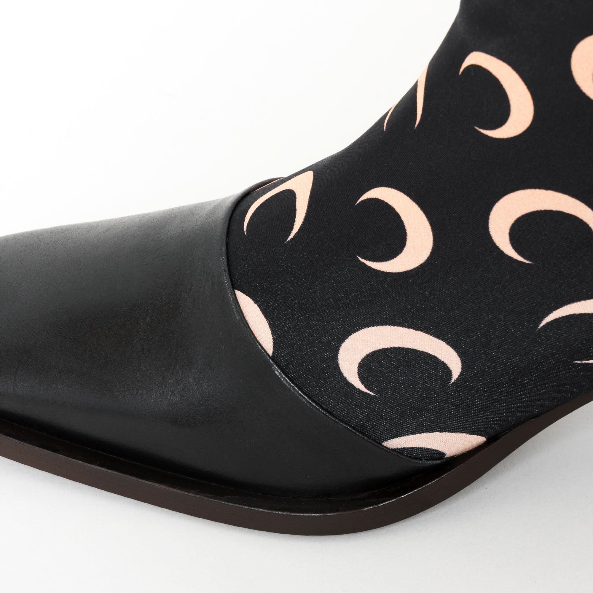 Regenerated All Over Moon Jersey Knee-High Boots - Image 6