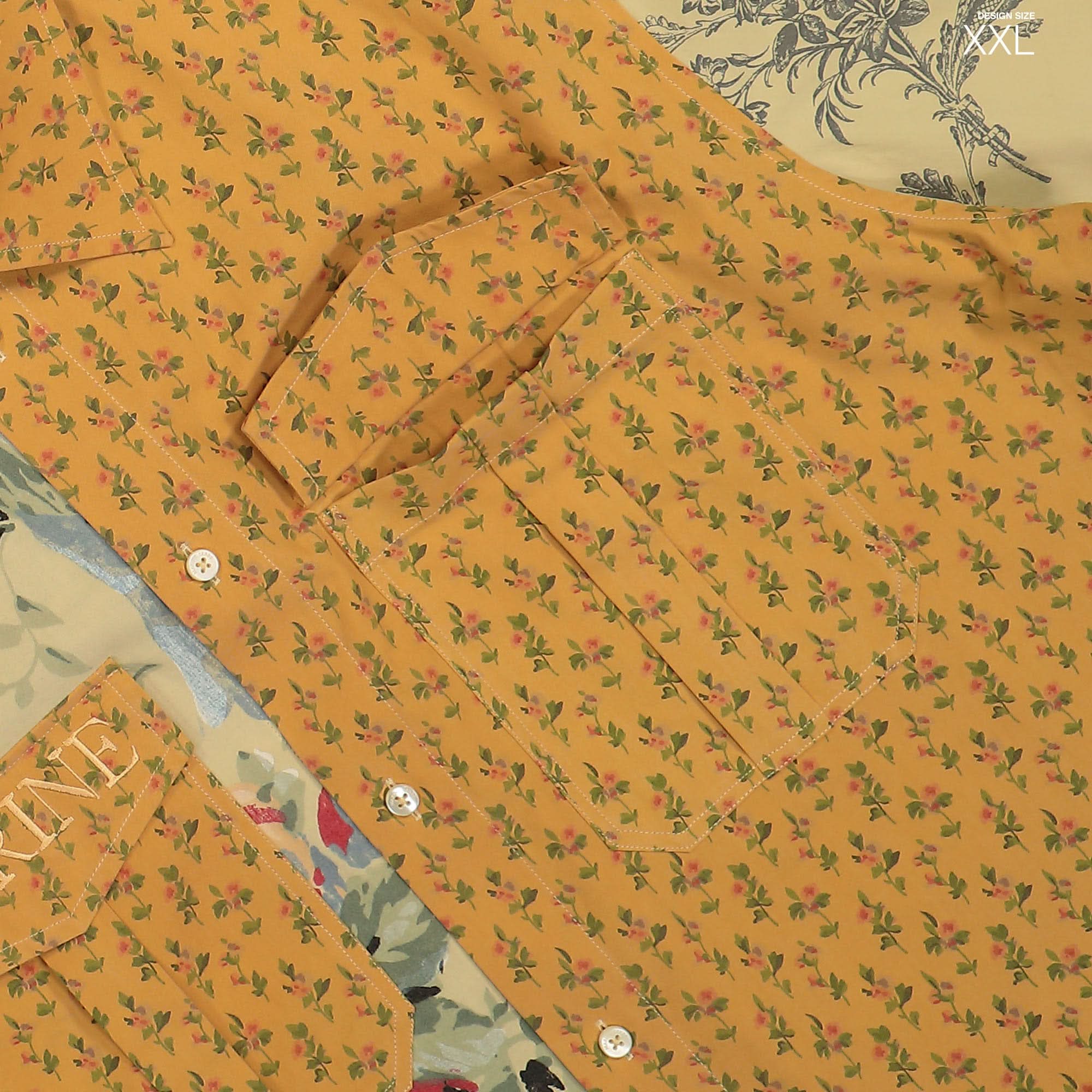 Upcycled Floral Linen Twin Pocket Shirt - Image 16