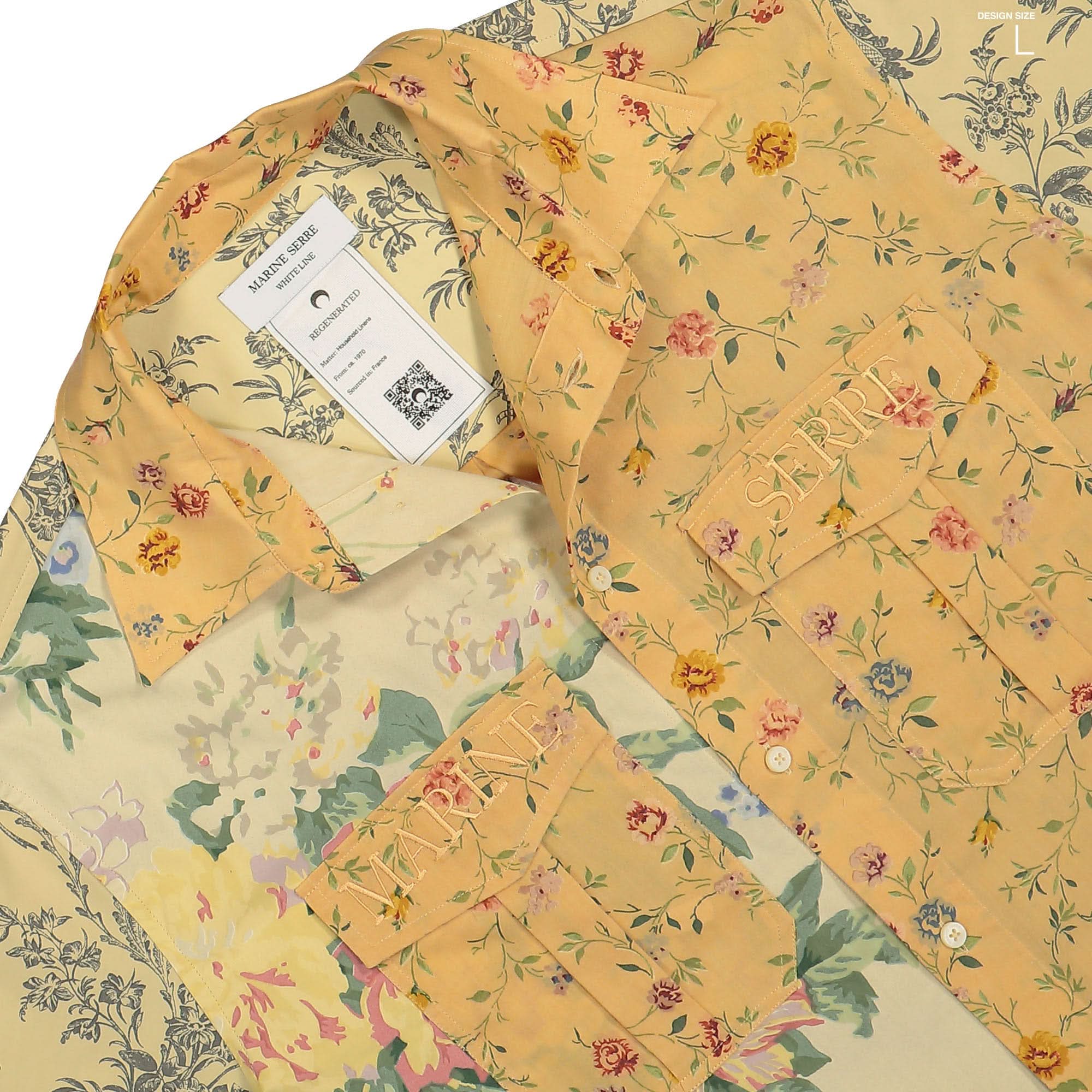 Upcycled Floral Linen Twin Pocket Shirt - Image 7