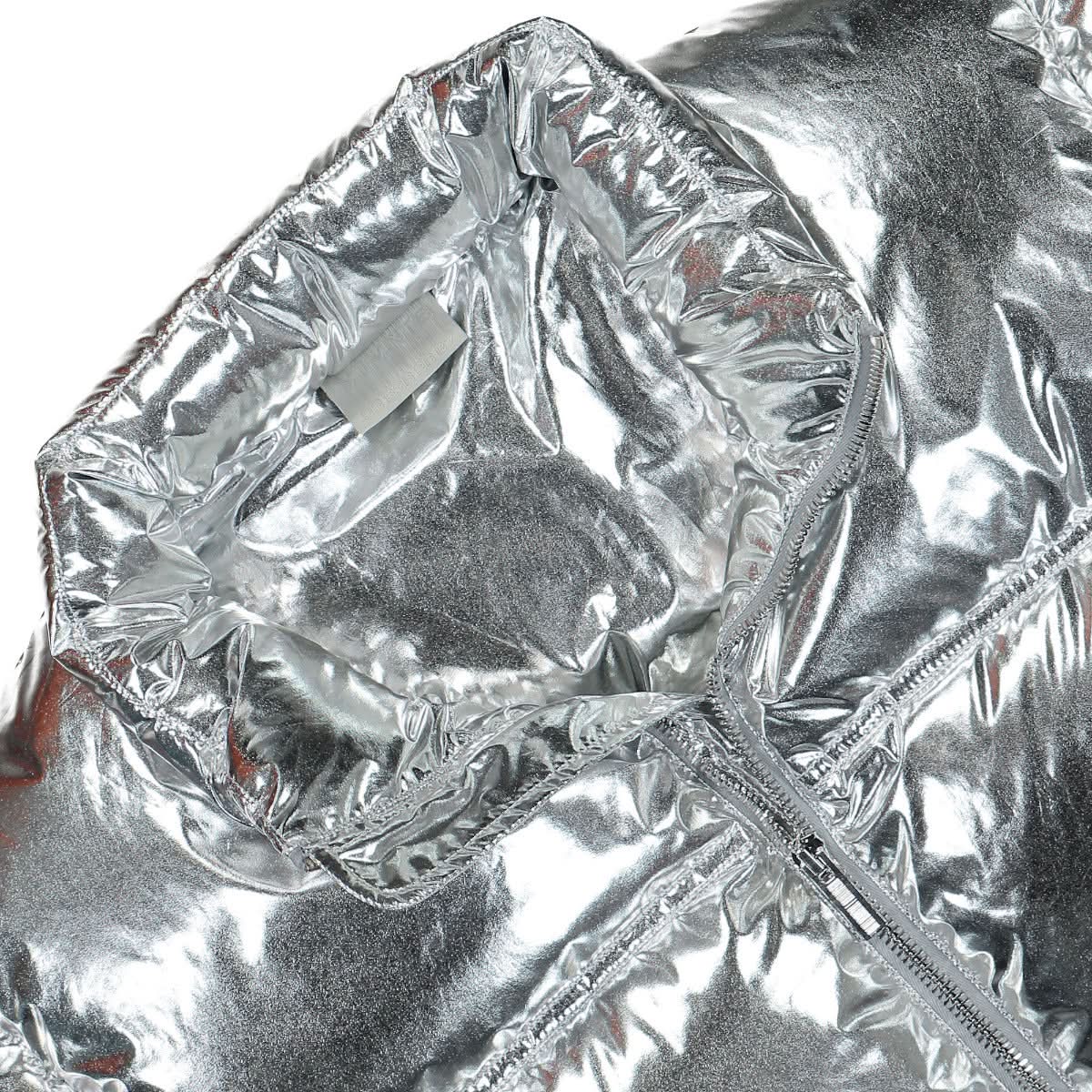 Metallic Cropped Puffer Jacket - Image 3