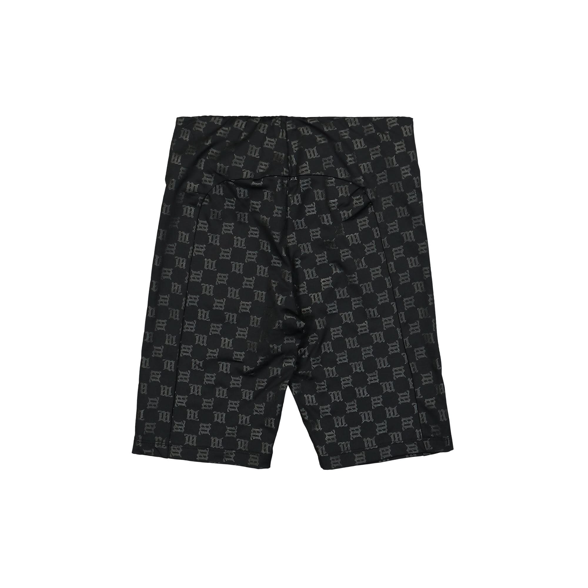 Black Monogram High Waisted Biker Shorts - Image 2