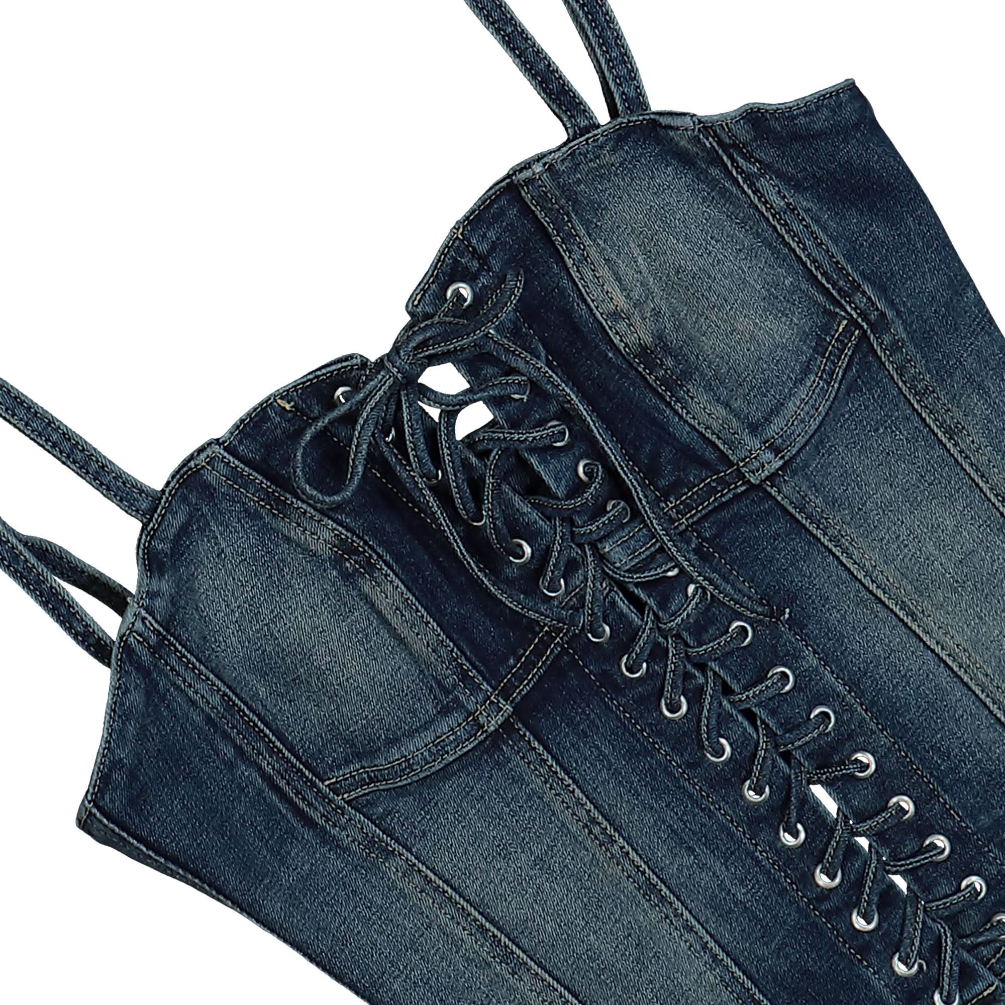 Lara Laced Denim Corset - Image 3