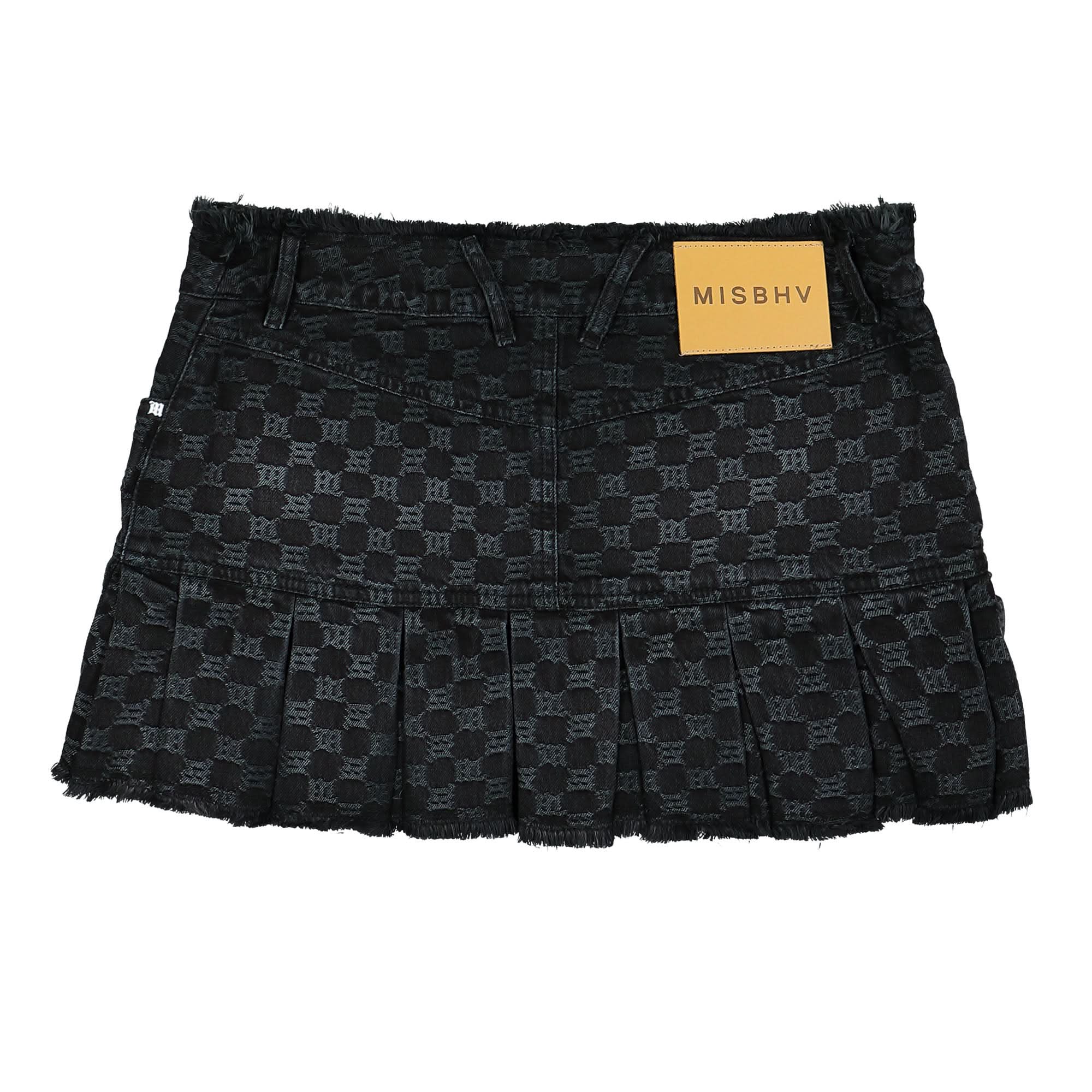 Monogram Denim Pleated Skirt - Image 2