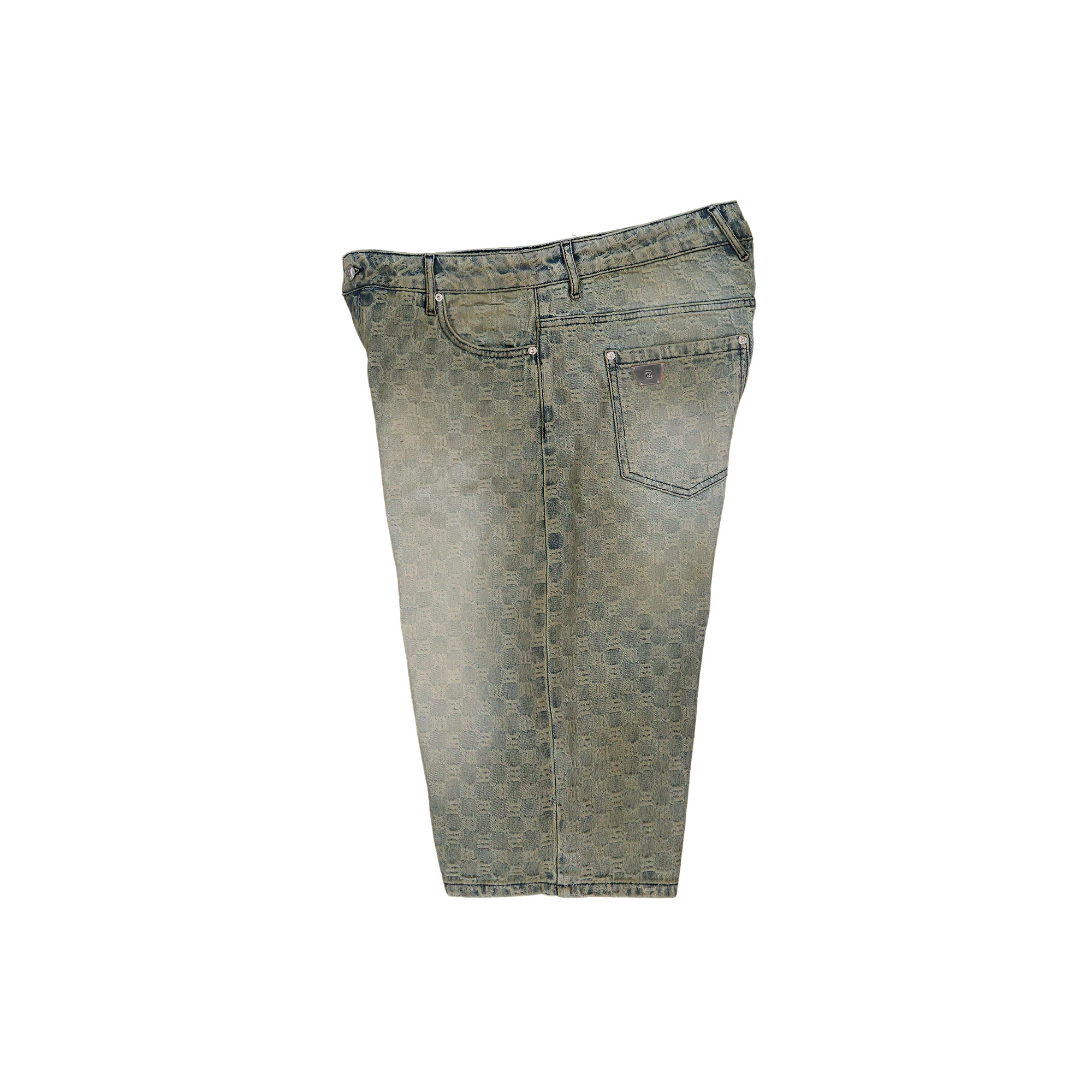 Monogram Ocean Washed Denim Shorts - Image 3