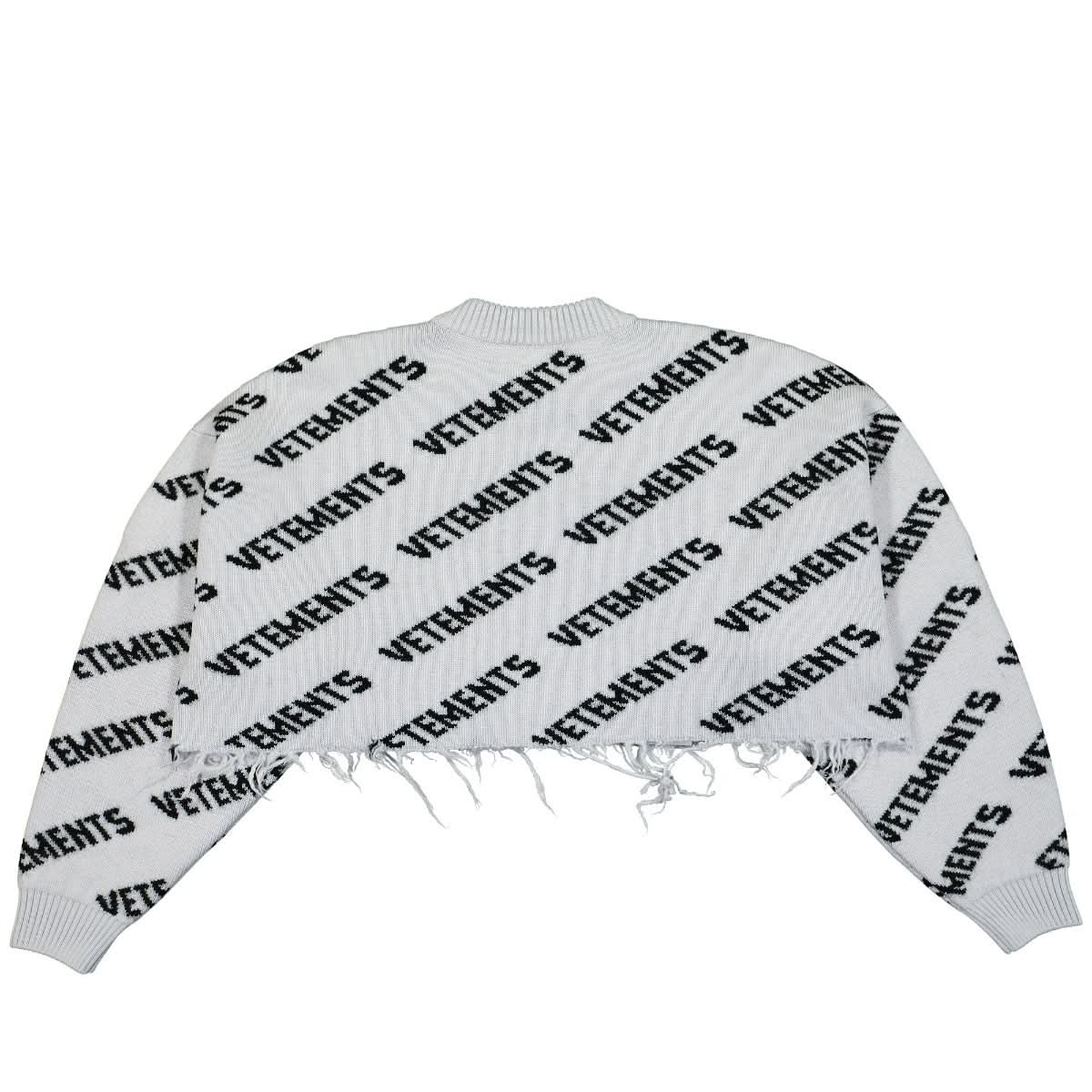 Monogram Cropped Knitted Sweater - Image 2