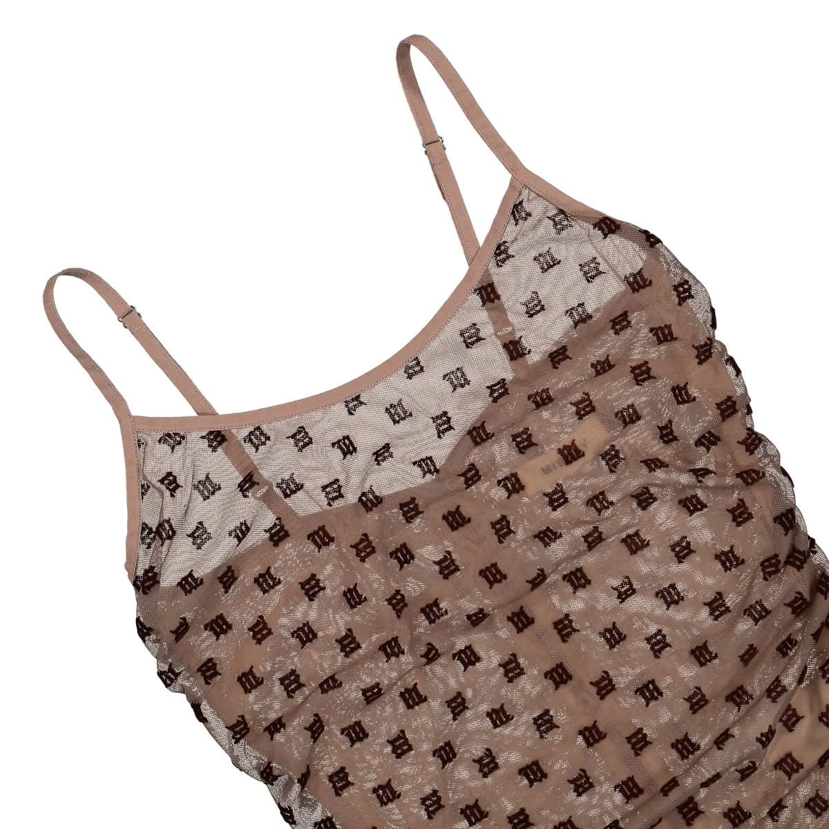 Monogram Mesh Draped Mini Dress - Image 3