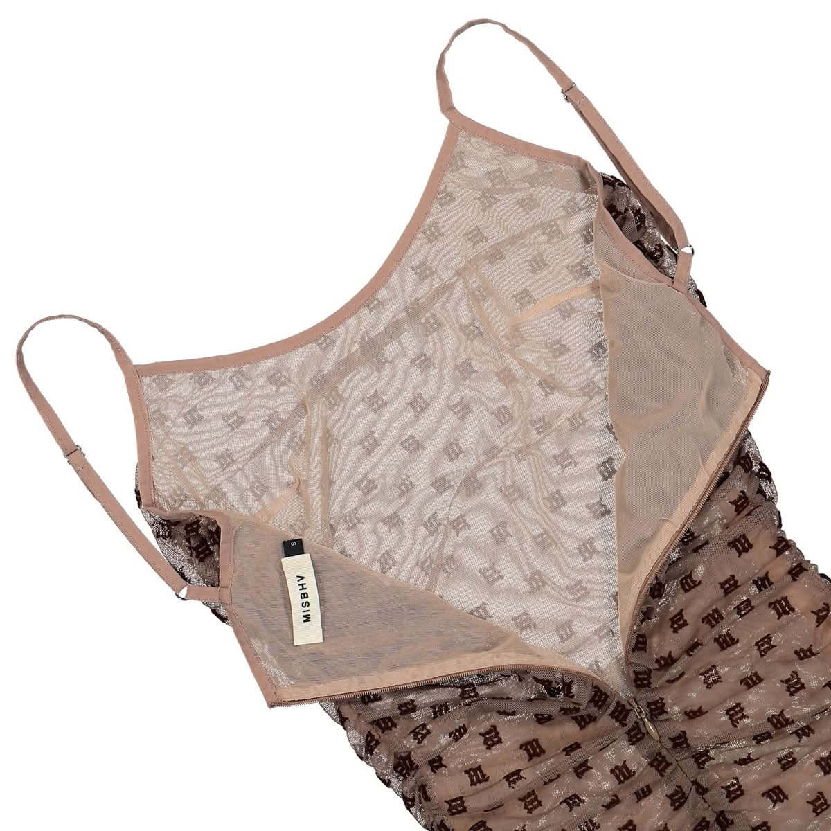 Monogram Mesh Draped Mini Dress - Image 4