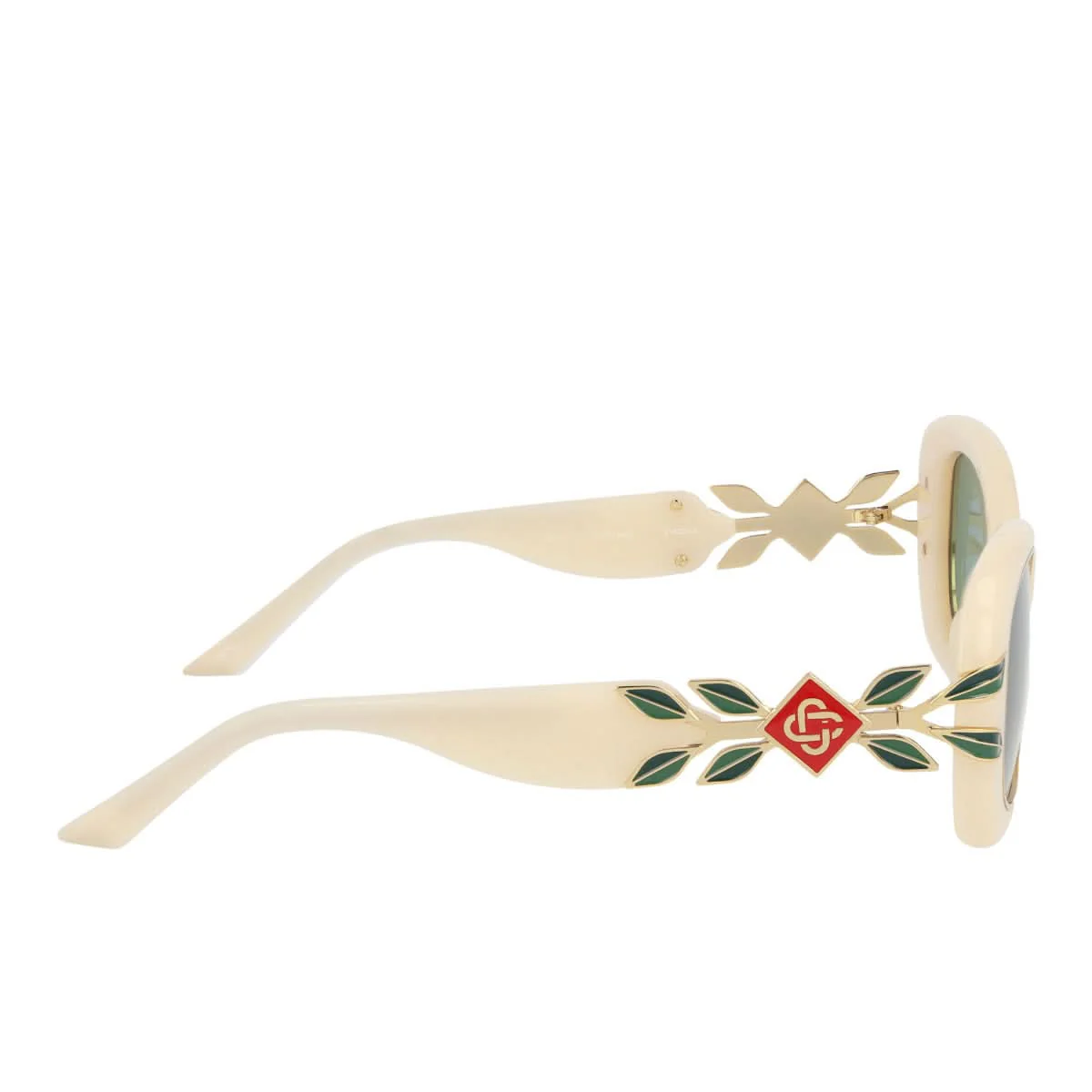 Oval Sunglasses with Laurel Detail - Image 3