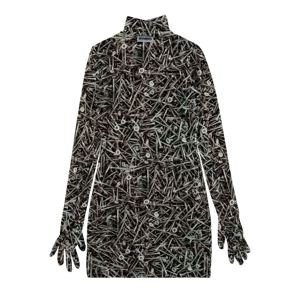 Screws Velvet Styling Dress with Gloves - Image 2