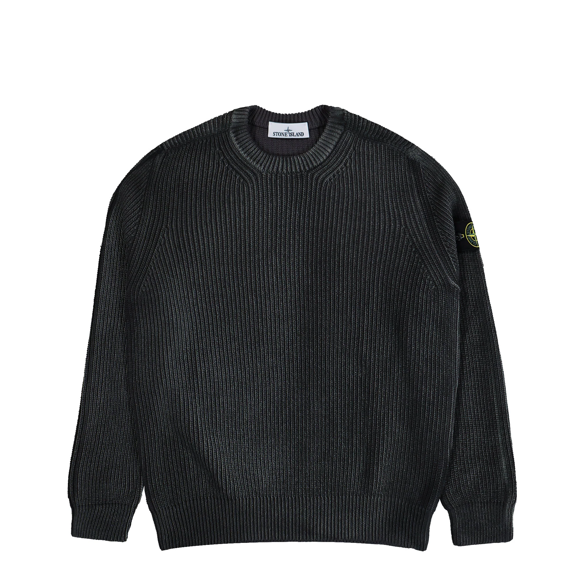 Crewneck Jumper With Two Tone Spray And Fishermans Rib