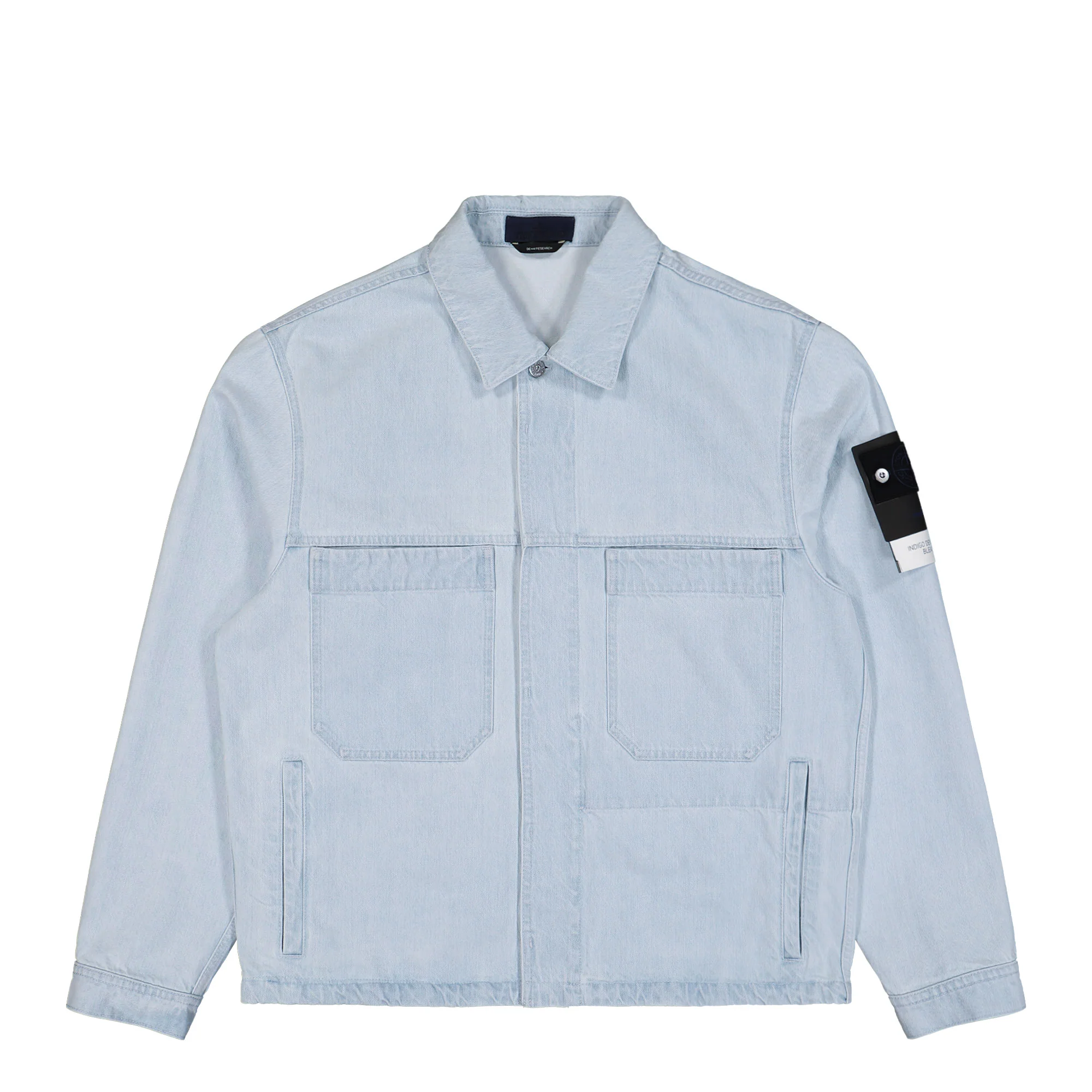 Indigo Denim Ultra Bleached Biker Jacket