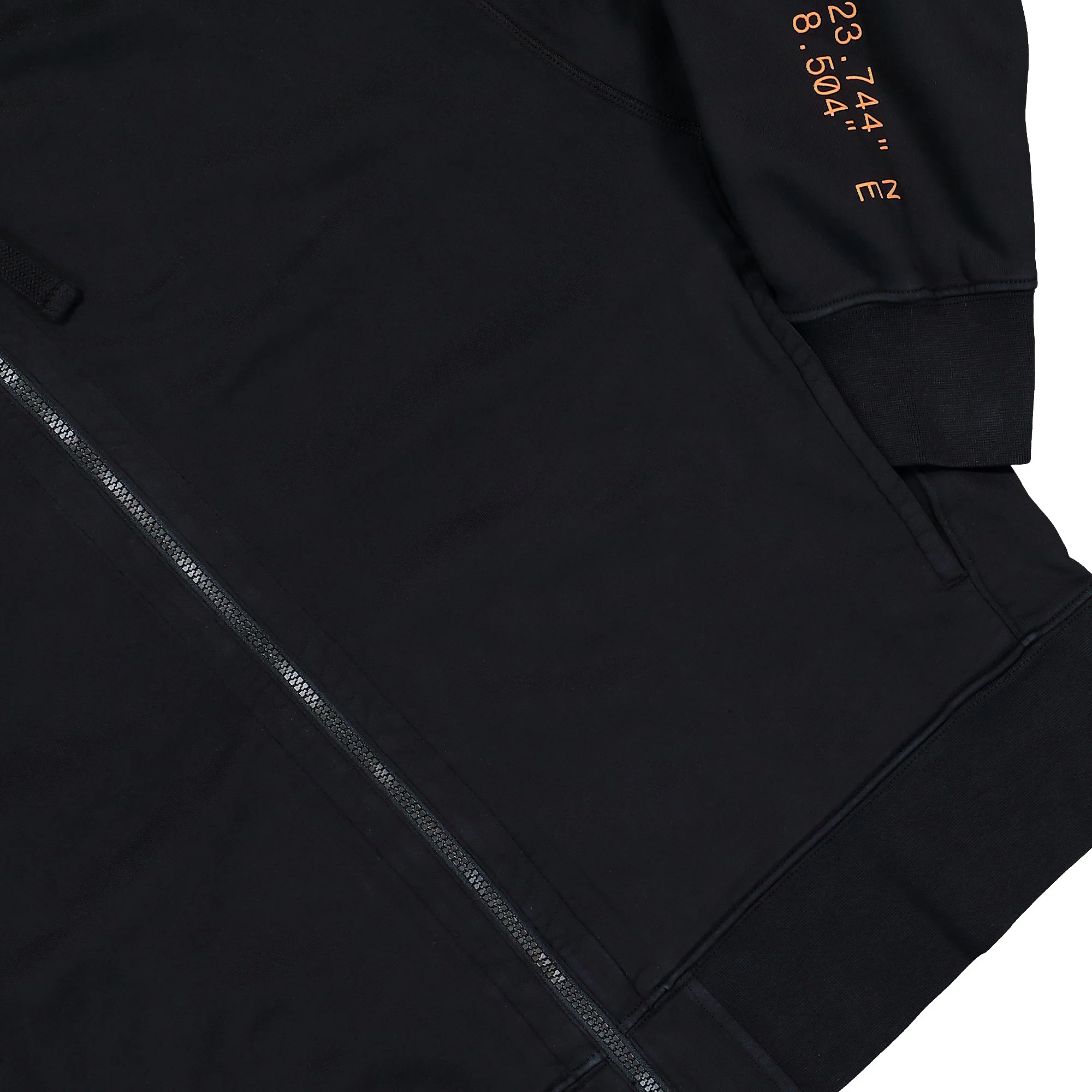 Oversized Zip-Up Hooded Sweatshirt With Vertical Placement Print - Image 4