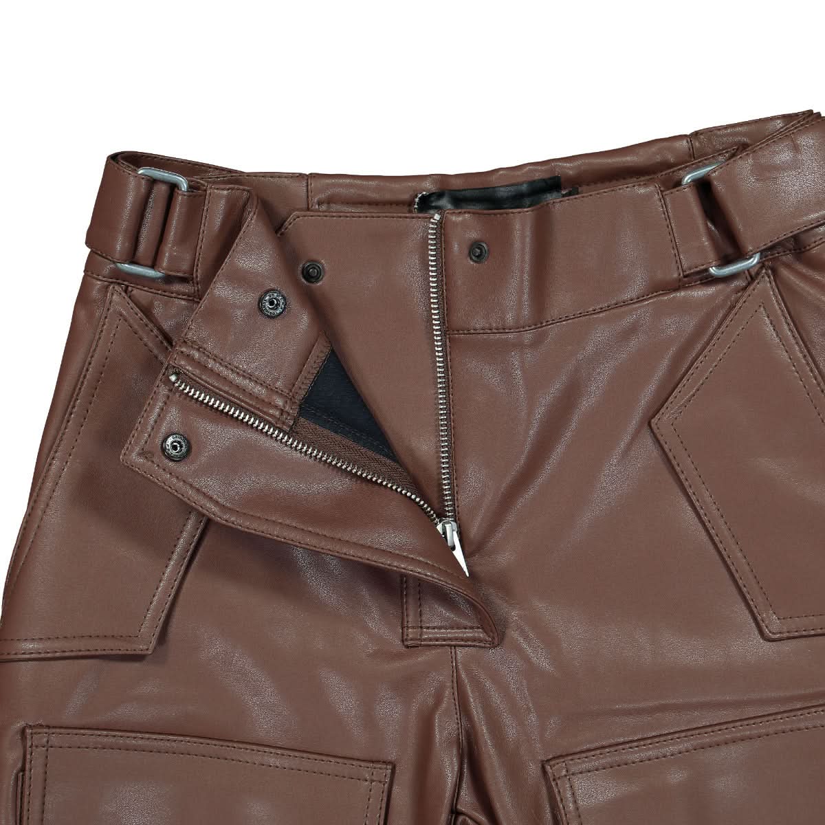 Vegan Leather Moto Trousers - Image 4