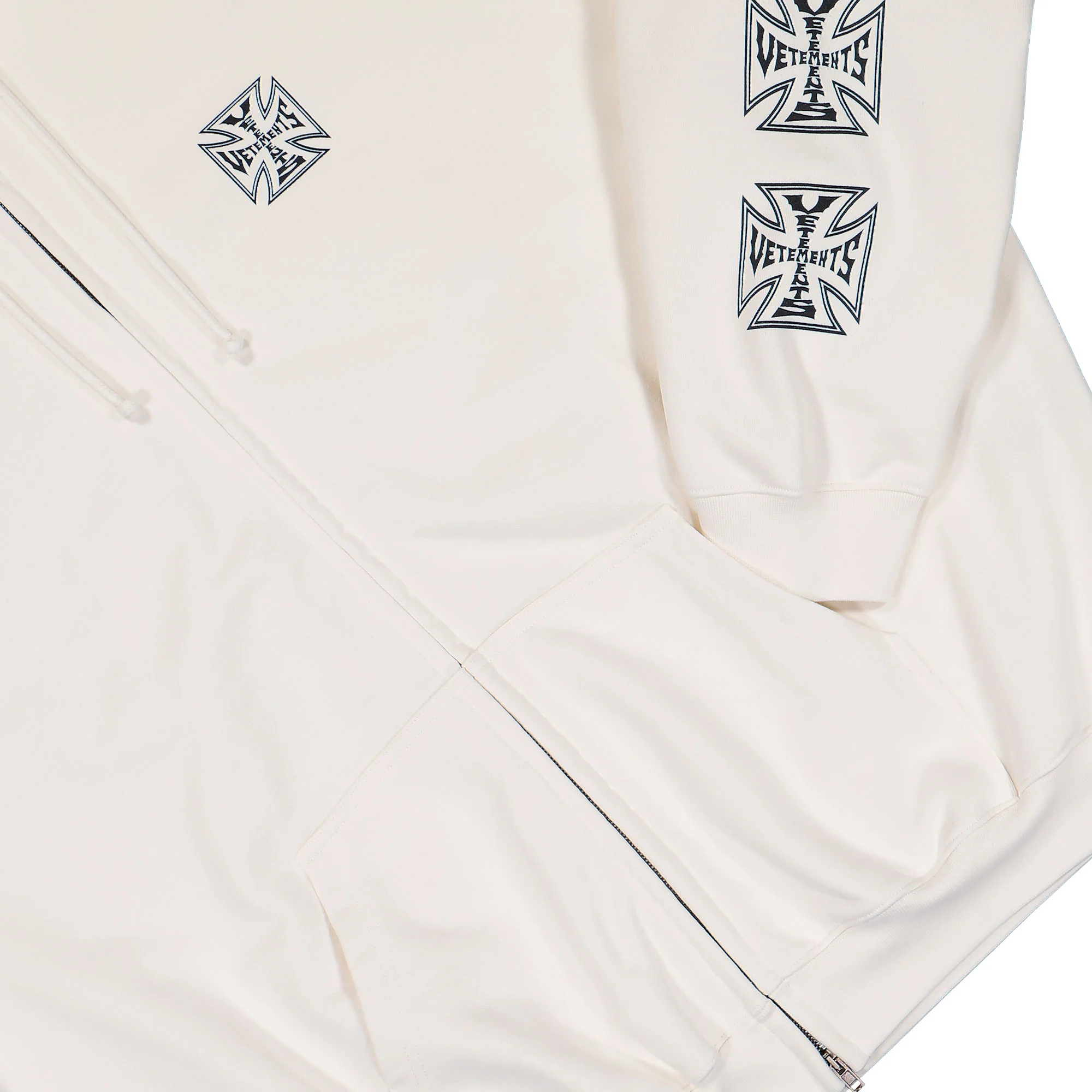 Biker Cross Sleeves Zip-Up Hoodie - Image 4