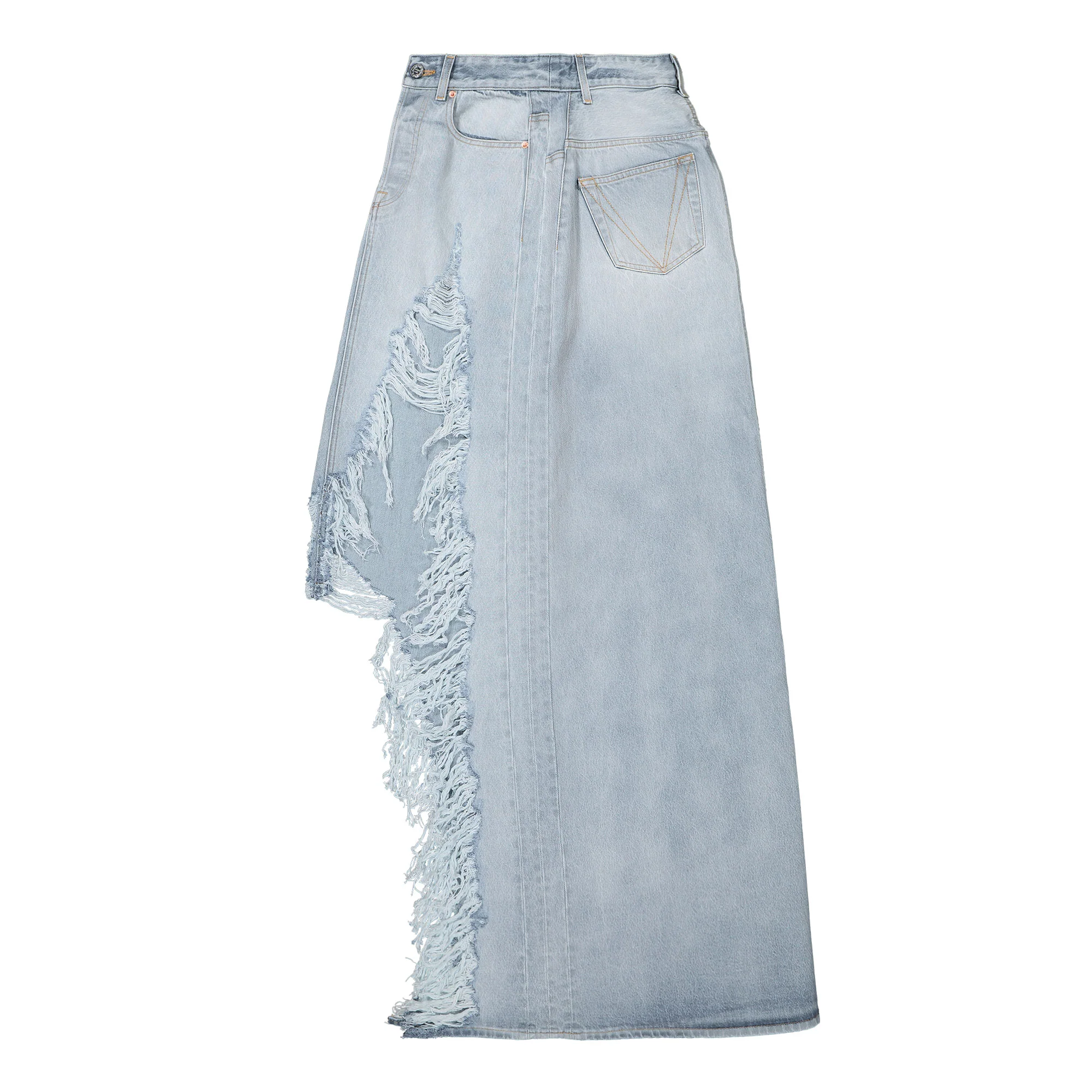 Destroyed Denim Maxi Skirt - Image 3
