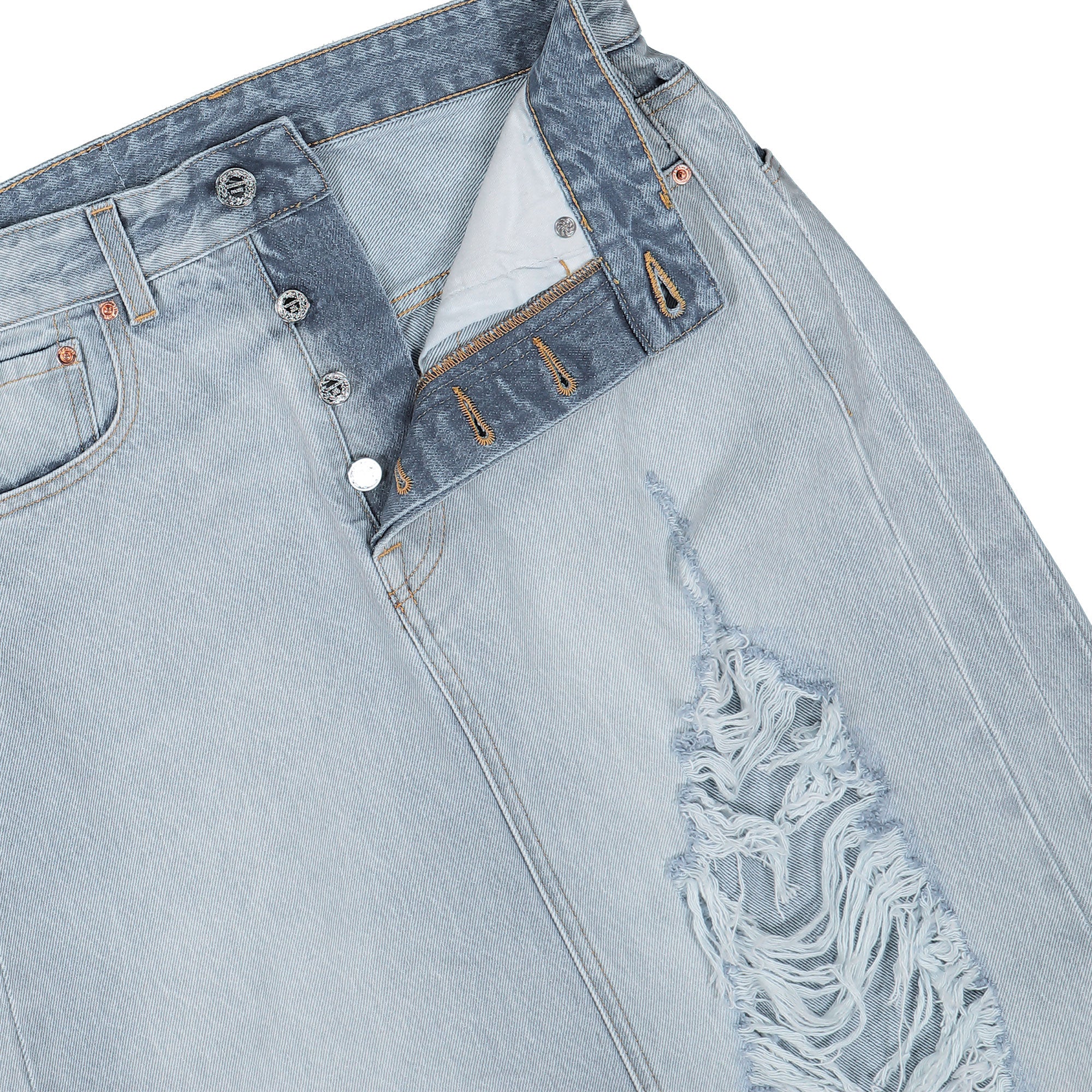 Destroyed Denim Maxi Skirt - Image 4