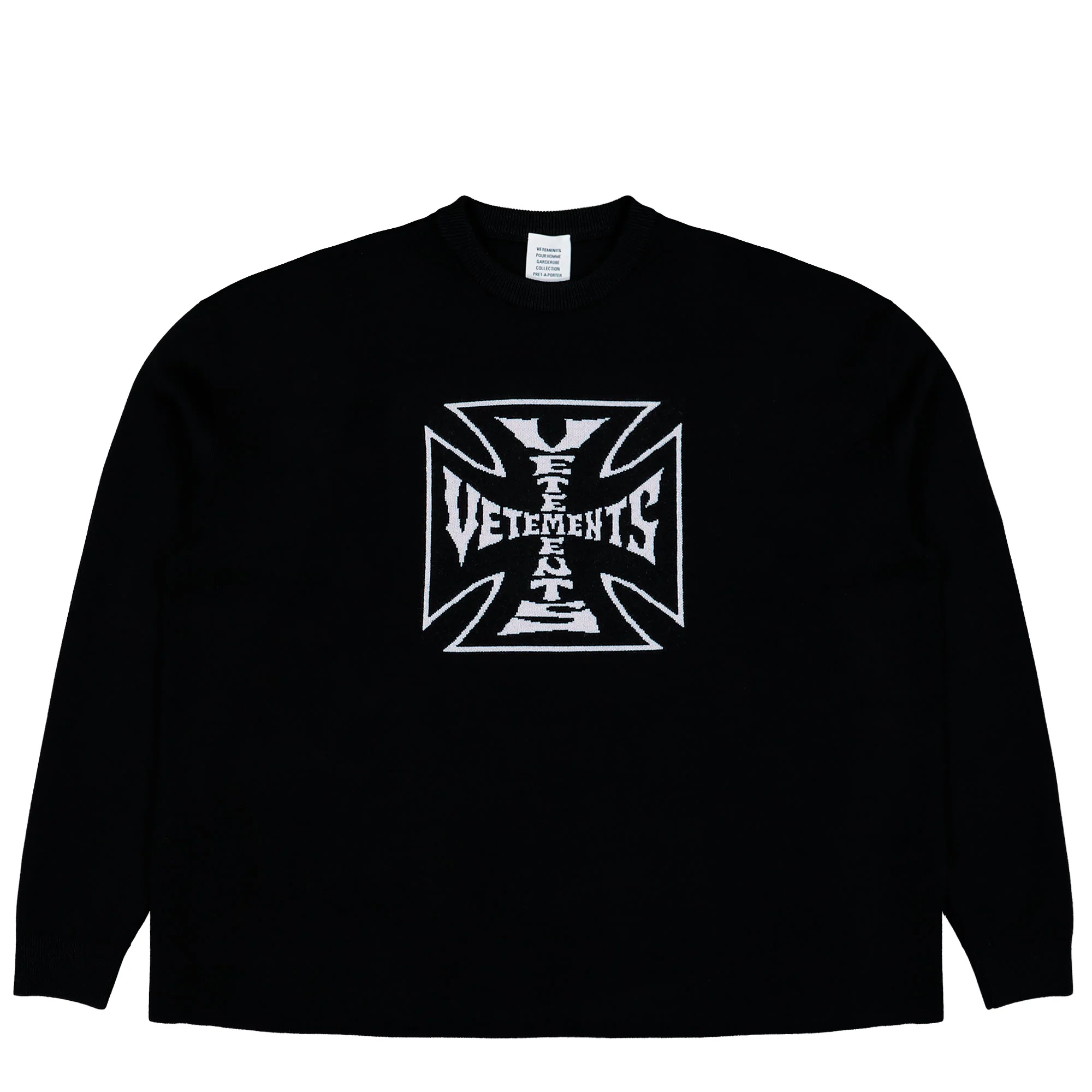Double Biker Cross Logo Sweater