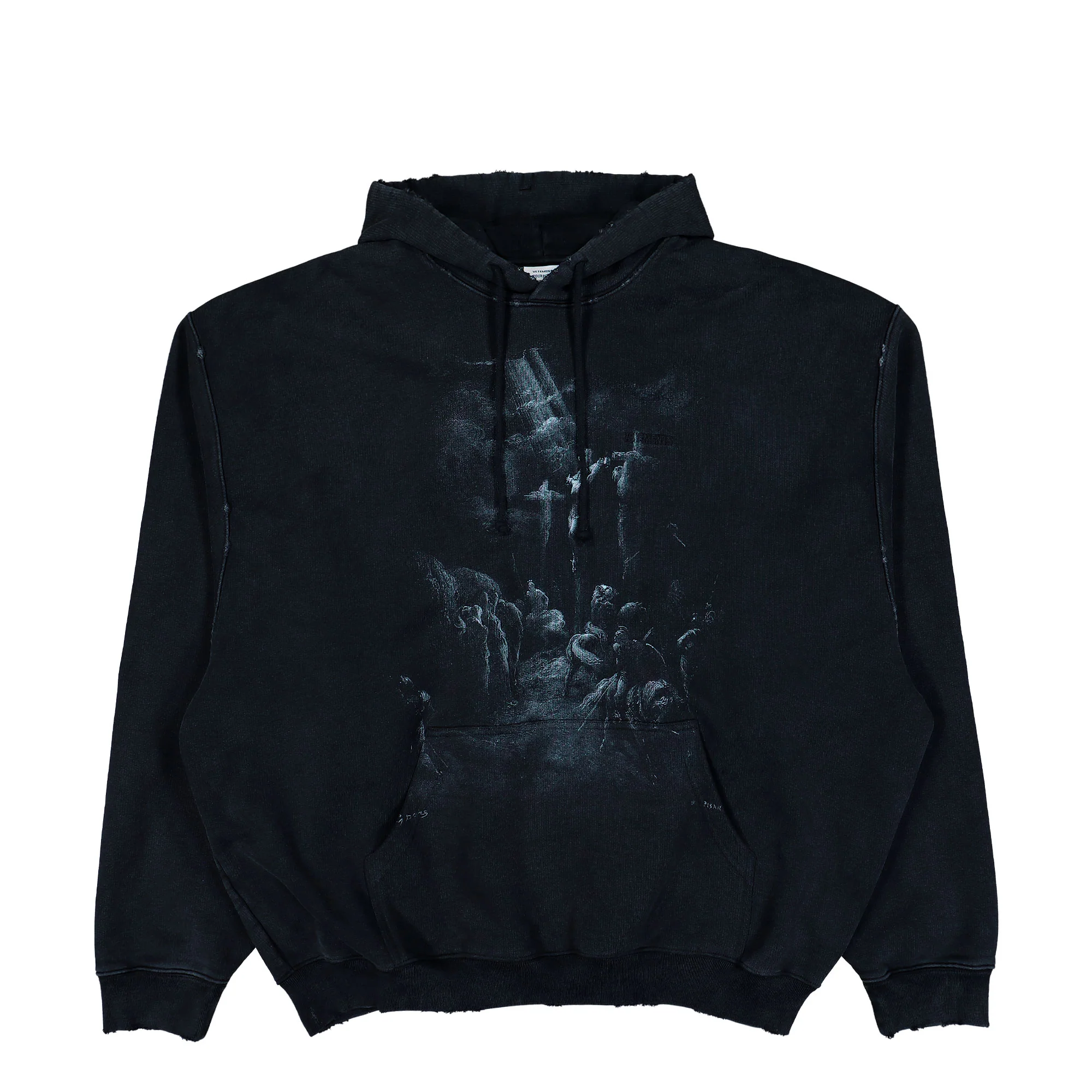 Jesus On A Cross Distressed Hoodie