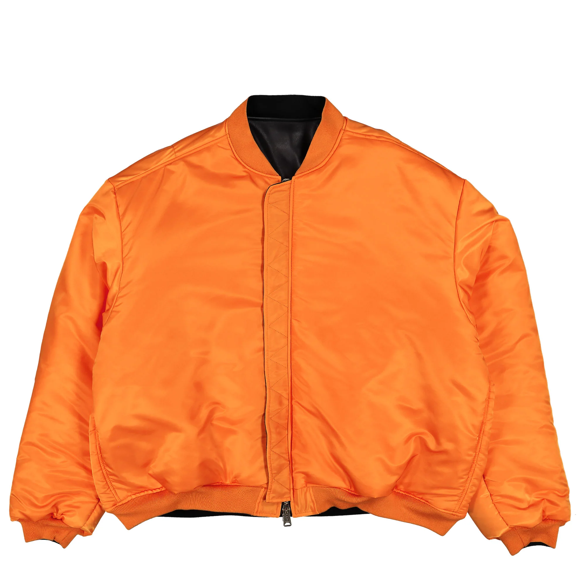 Oversized Leather Bomber Jacket - Image 11