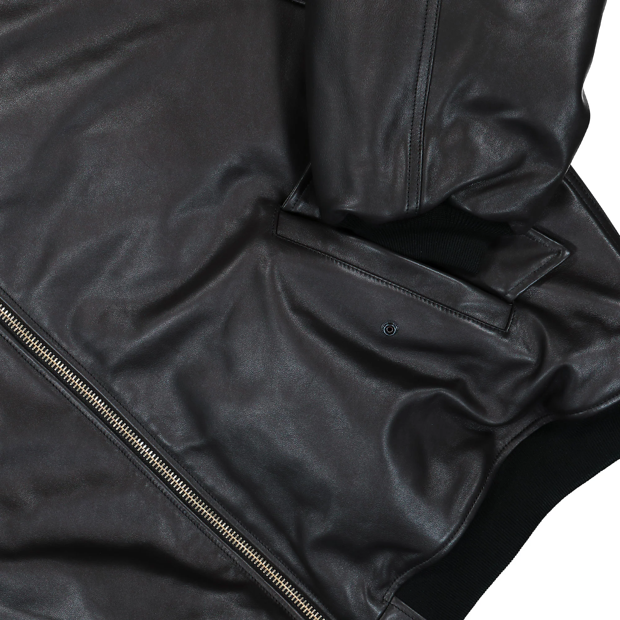 Oversized Leather Bomber Jacket - Image 6