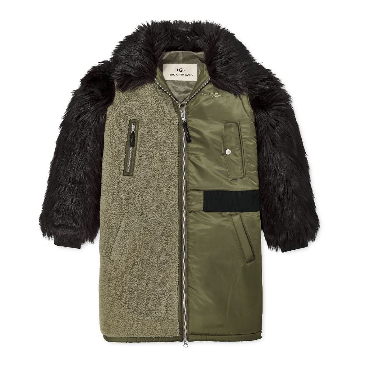 x UGG Faux Fur Long Coat